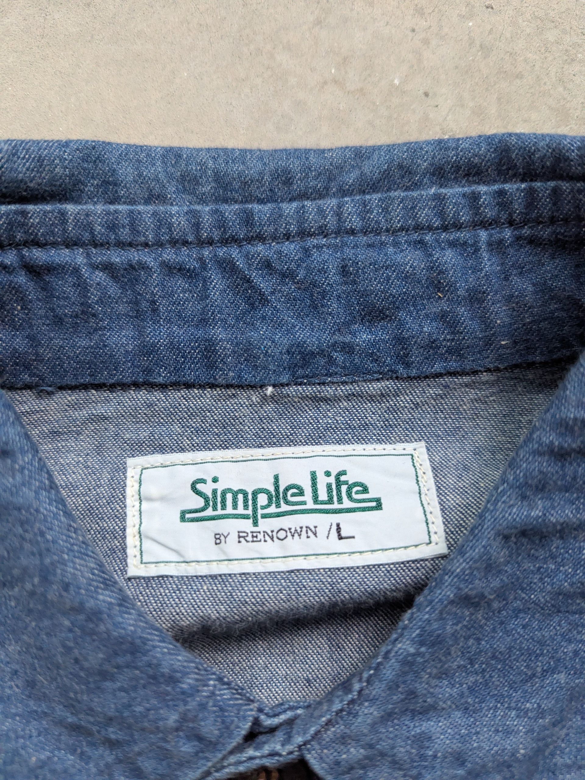 Japanese Brand × Vintage Vintage Simple Life Denim Shirt Button Up Size M / US 6-8 / IT 42-44 - 8 Thumbnail