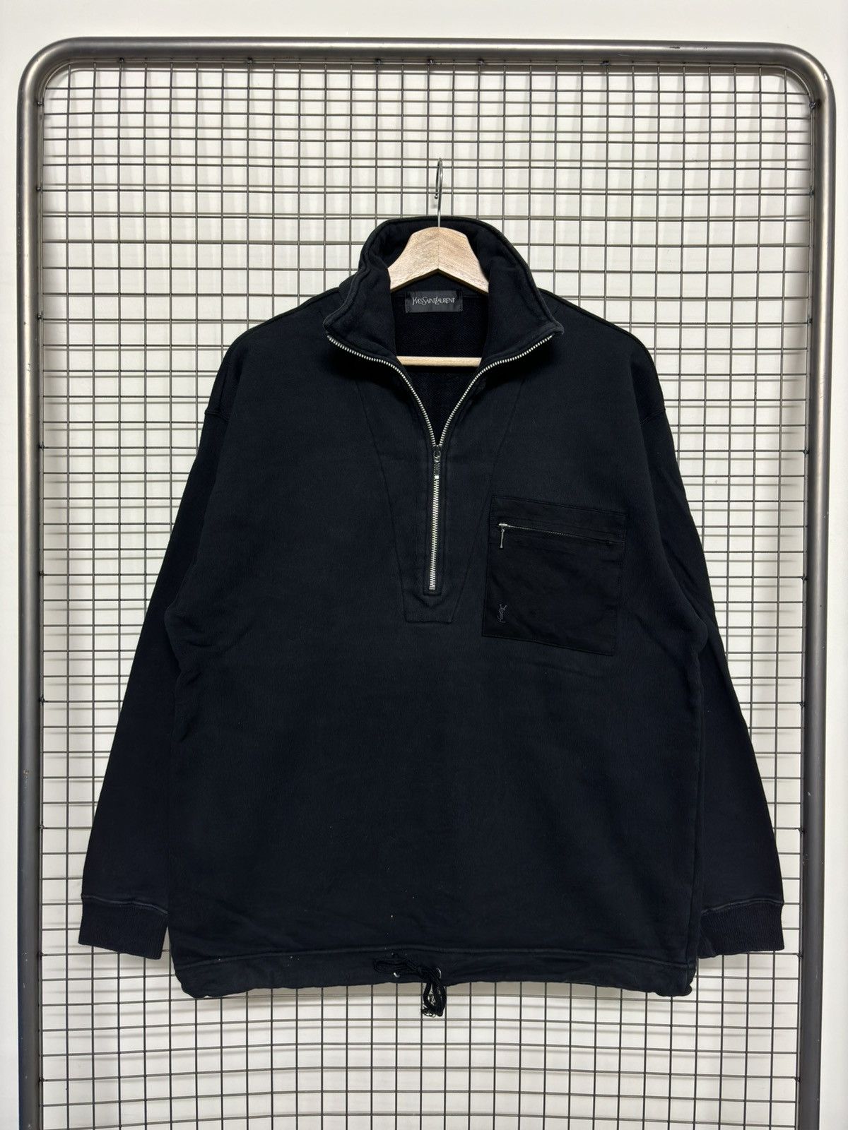 Vintage × Yves Saint Laurent Yves Saint Lauren Half Zipper Pullover Sweatshirt Size US L / EU 52-54 / 3 - 4 Thumbnail