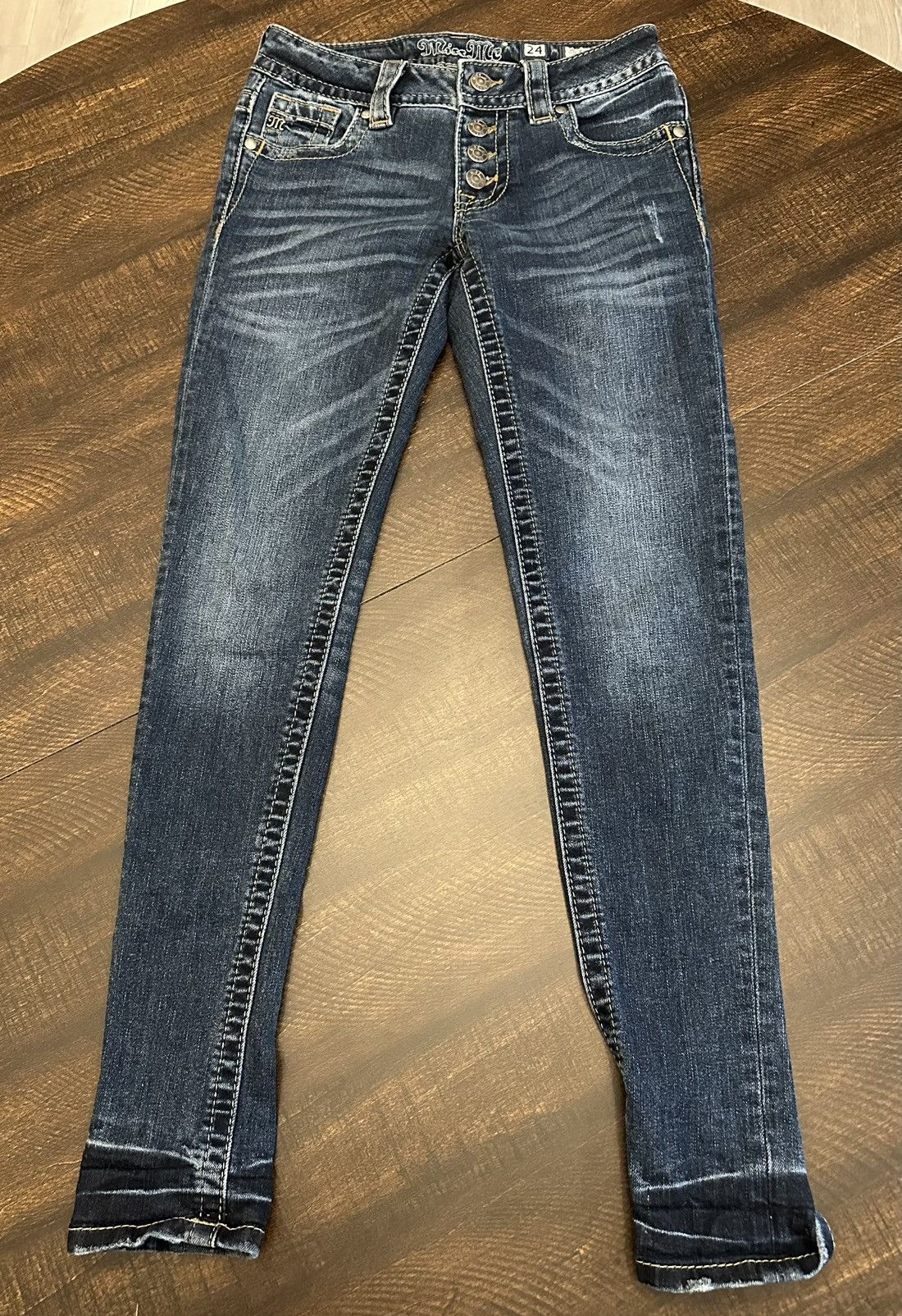 Miss Me Miss Me Mid-Rise Skinny Jeans-Size 24 (Measures 25x28) Size 25" / US 0 / IT 36 - 2 Thumbnail