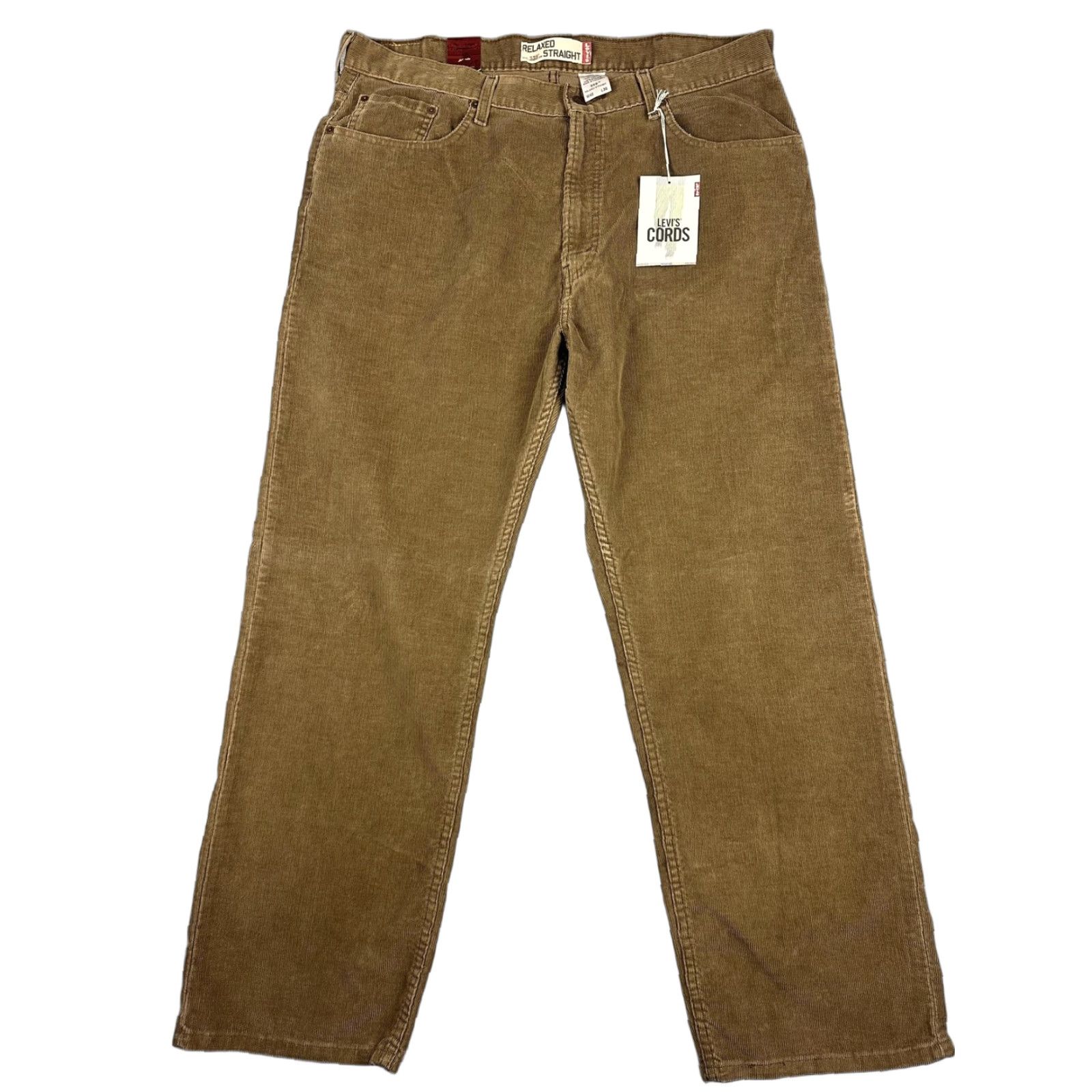 Levi's 559 Relaxed Straight Jeans Brown Corduroy Casual 40x30 NWT Mens