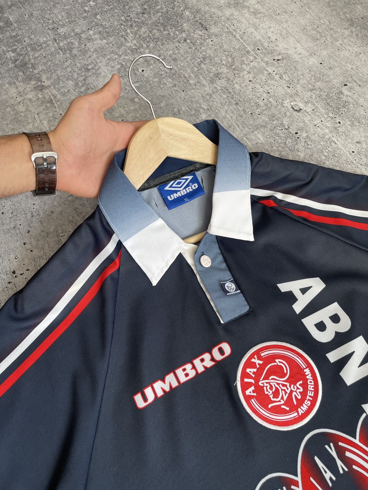 Vintage Umbro Ajax Netherlands 1997/1998 Away Soccer Jersey Football Size US XL / EU 56 / 4 - 2 Thumbnail