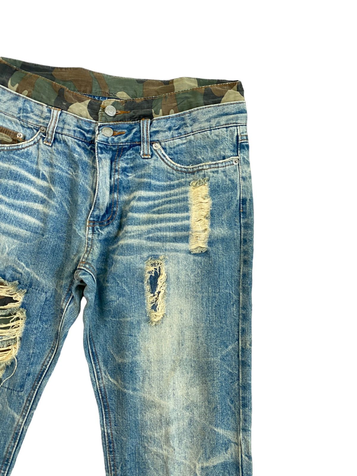 Japanese Brand Vintage Double Waist Acid Wash Camo Junya Watanabe Style Size US 30 / EU 46 - 5 Thumbnail