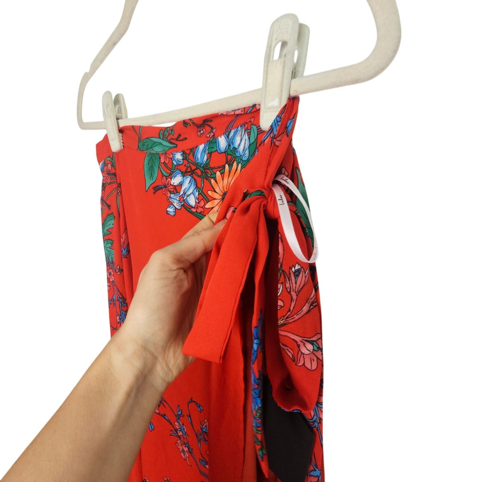 Lululemon NEW Lulu's Red Floral Print 2-Pc. Set Wrap Skirt Crop Top XL Size XL / US 12-14 / IT 48-50 - 9 Thumbnail