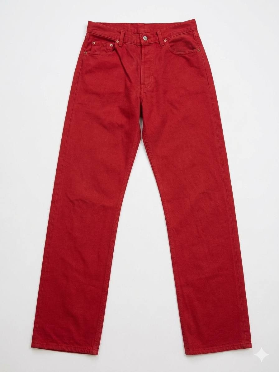 Levi's Vintage Clothing Vintage 90s Levi’s 501 Red Denim Jeans • Made in USA • W31 Size US 31 - 3 Thumbnail