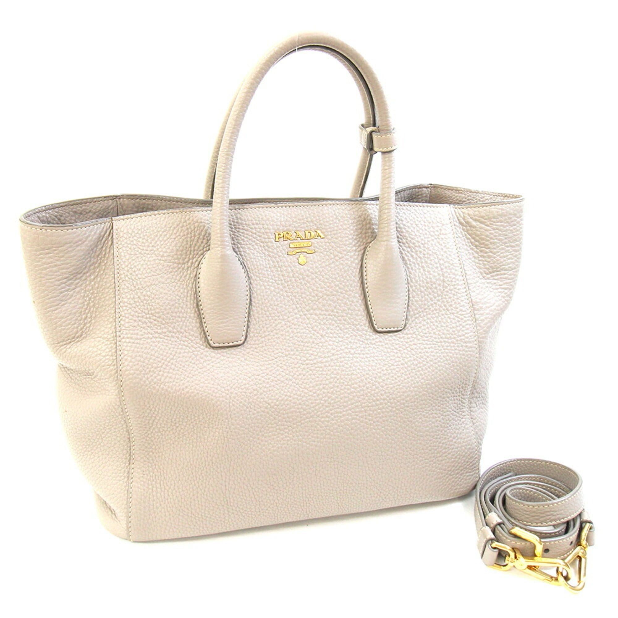 Prada Prada handbag BN2694 Light Greige Leather Shoulder Bag Tote for Women PRADA Size ONE SIZE - 1 Thumbnail