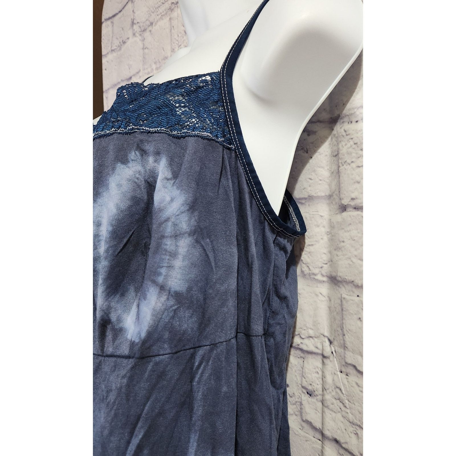 Other Lane Bryant Blue Tie Dye Lace Spaghetti Strap Tank Top 18 20 Size XXL / US 16-18 / IT 52-54 - 3 Thumbnail