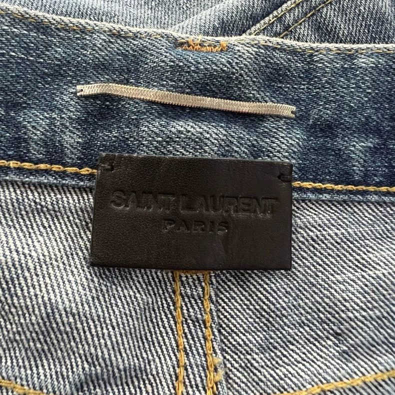 Saint Laurent Paris Saint Laurent Blue Wash Ripped Shorts 2504-Nextarrow Size US 31 - 4 Thumbnail