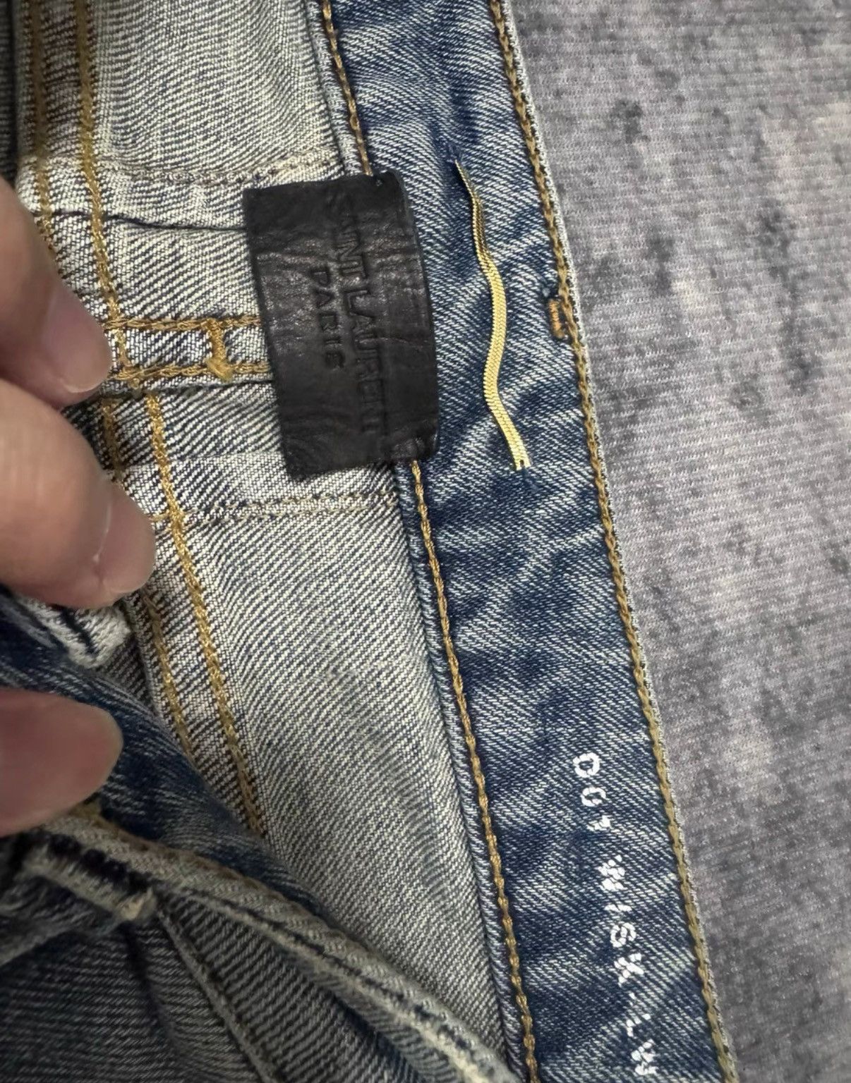 Saint Laurent Paris Saint Laurent Light Blue Distressed Single-Slash Denim Jeans Size US 30 / EU 46 - 6 Thumbnail