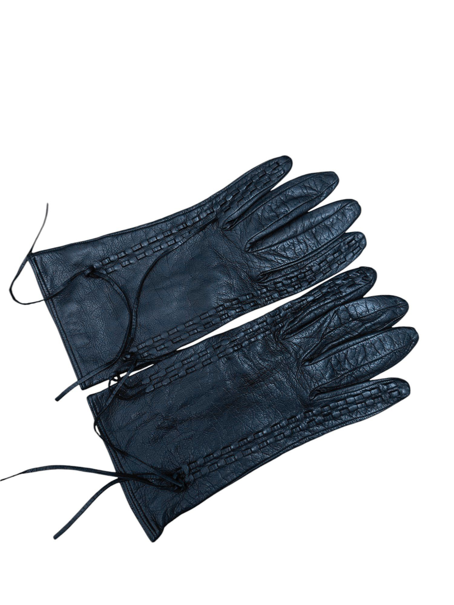 Miu Miu Black Lambskin Intrecciato Gloves Size ONE SIZE - 1 Thumbnail