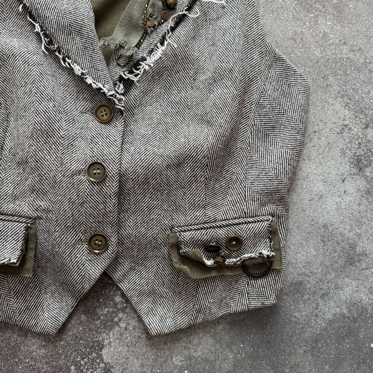 If Six Was Nine Indie Sleaze Vintage Y2K Grunge Waistcoat Distressed Vest Size S / US 4 / IT 40 - 9 Thumbnail