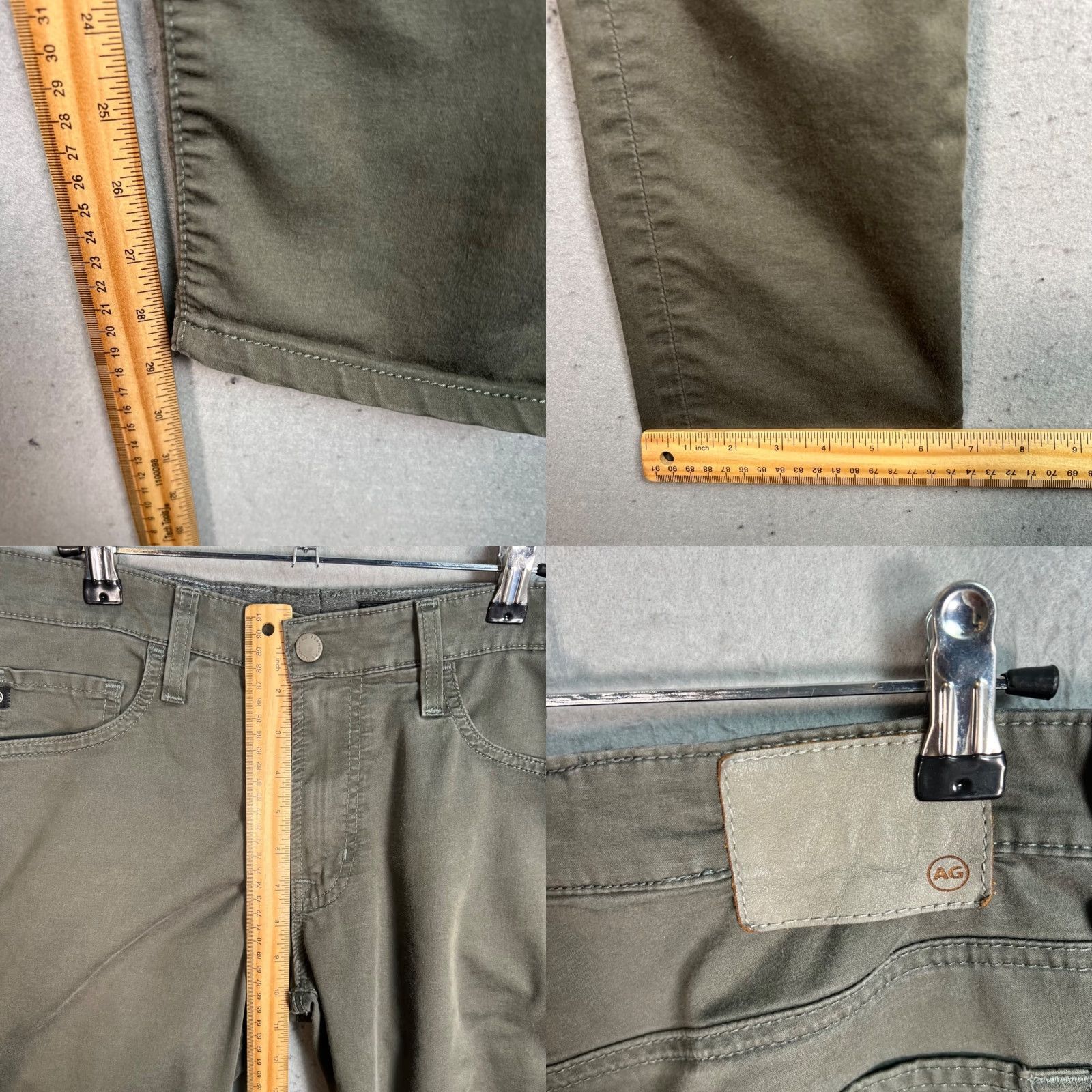 Vintage VINTAGE AG Tellis Modern Slim Fit Mens 31 x 30 Olive Green Pants Cotton Blend Casual 5-Pocket Mens Slim straight Size US 31 - 8 Thumbnail