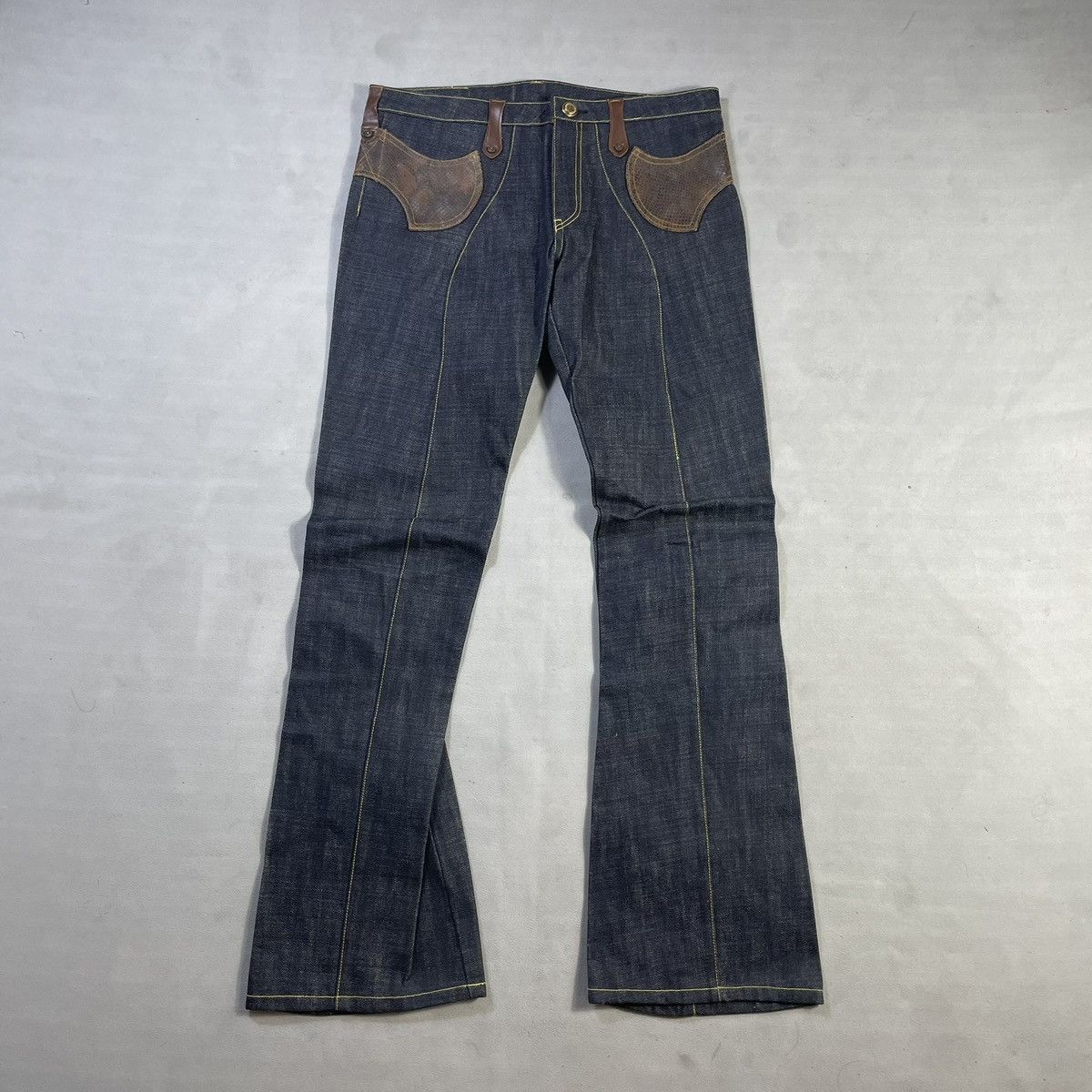 Obelisk OBELISK 00’s REPTILE SKIN FLARED DENIM Size US 32 / EU 48 - 1 Thumbnail