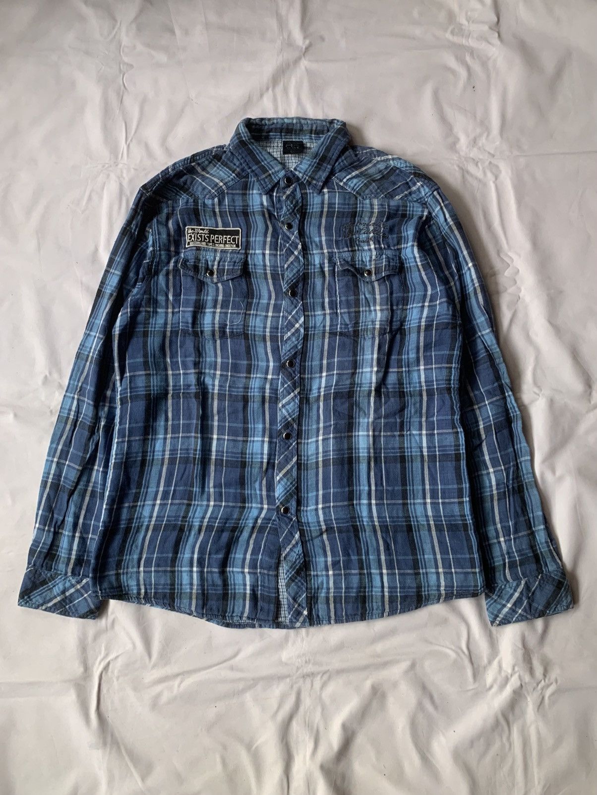 Japanese Brand Japanese Russ K Poem Plaid Flannel Size US XL / EU 56 / 4 - 1 Thumbnail