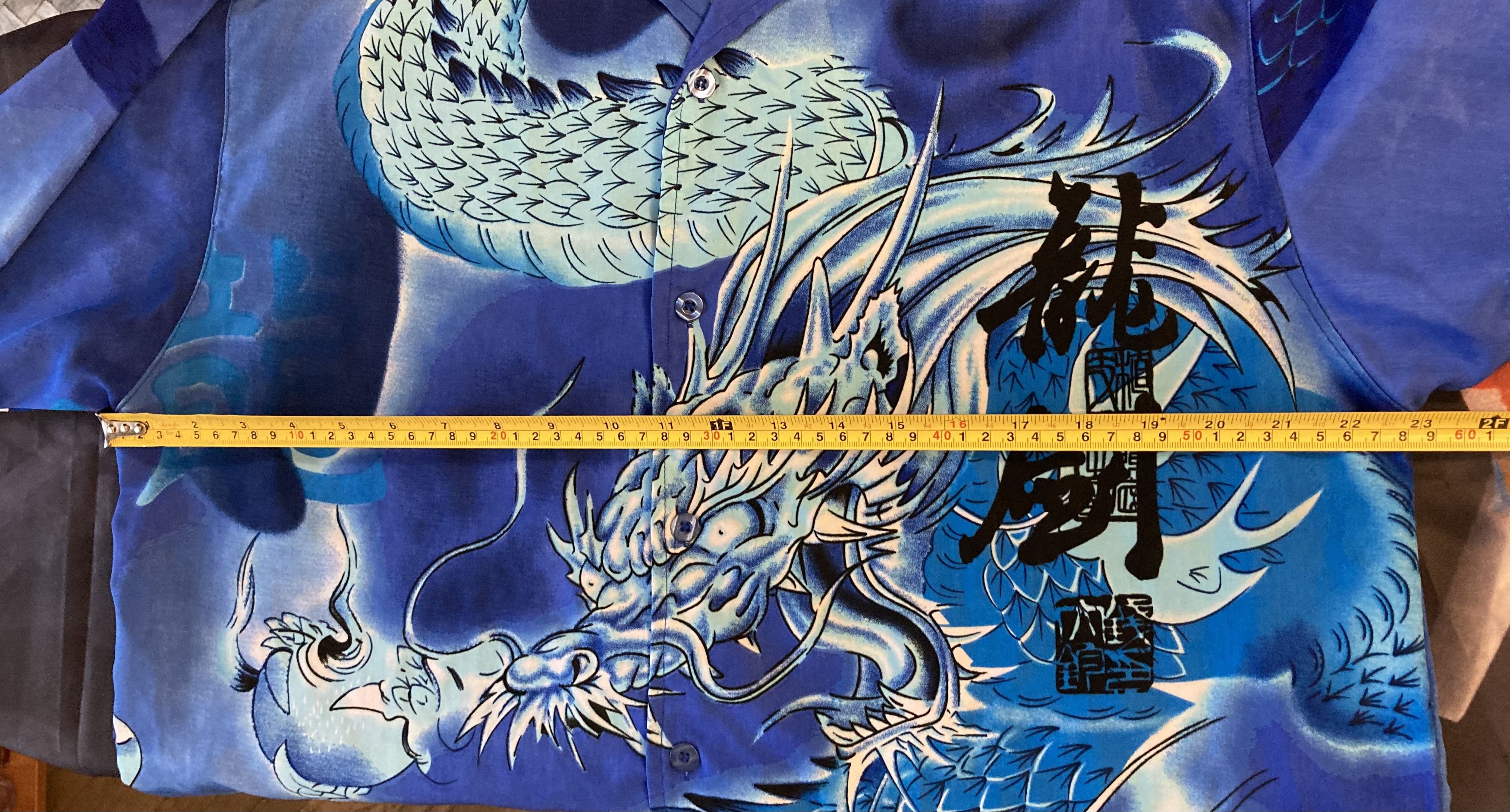 Anime × Japanese Brand × Vintage Y2K Japanese Dragon Button Up full print shirt Anime Size US L / EU 52-54 / 3 - 9 Thumbnail