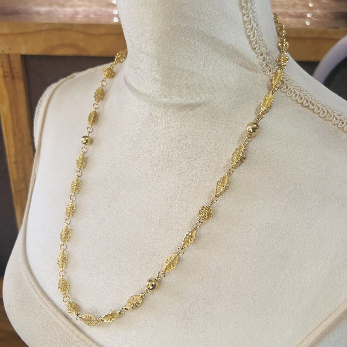 Vintage Vintage unique gold filigree link chain necklace Size ONE SIZE - 3 Thumbnail