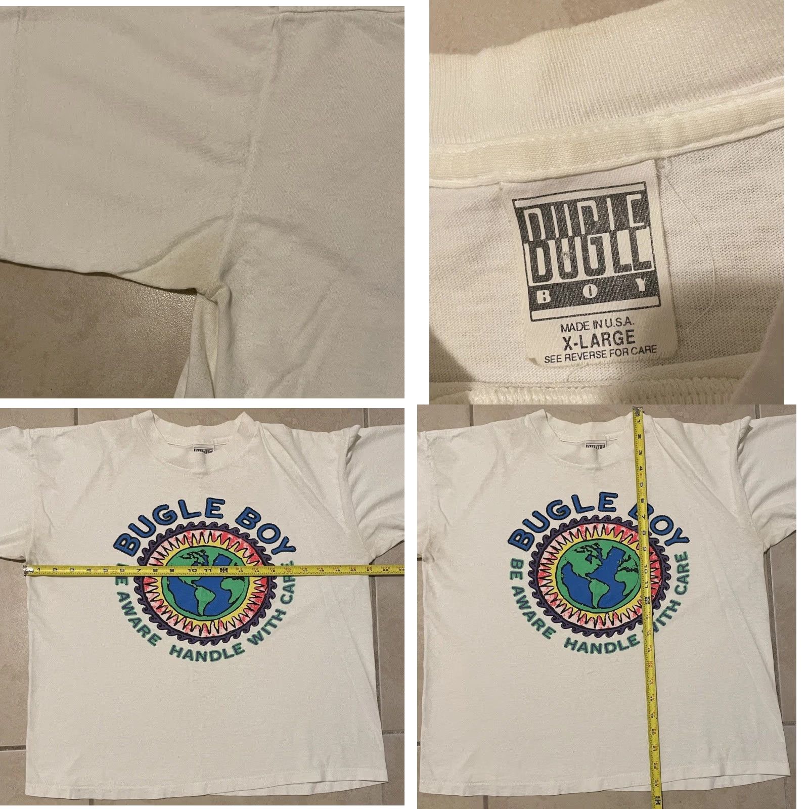 Quiksilver VINTAGE 90s Bugle Boy Handle With Care Faded Crop Earth Shirt Surf Grunge OP TC 80s Size ONE SIZE - 9 Thumbnail