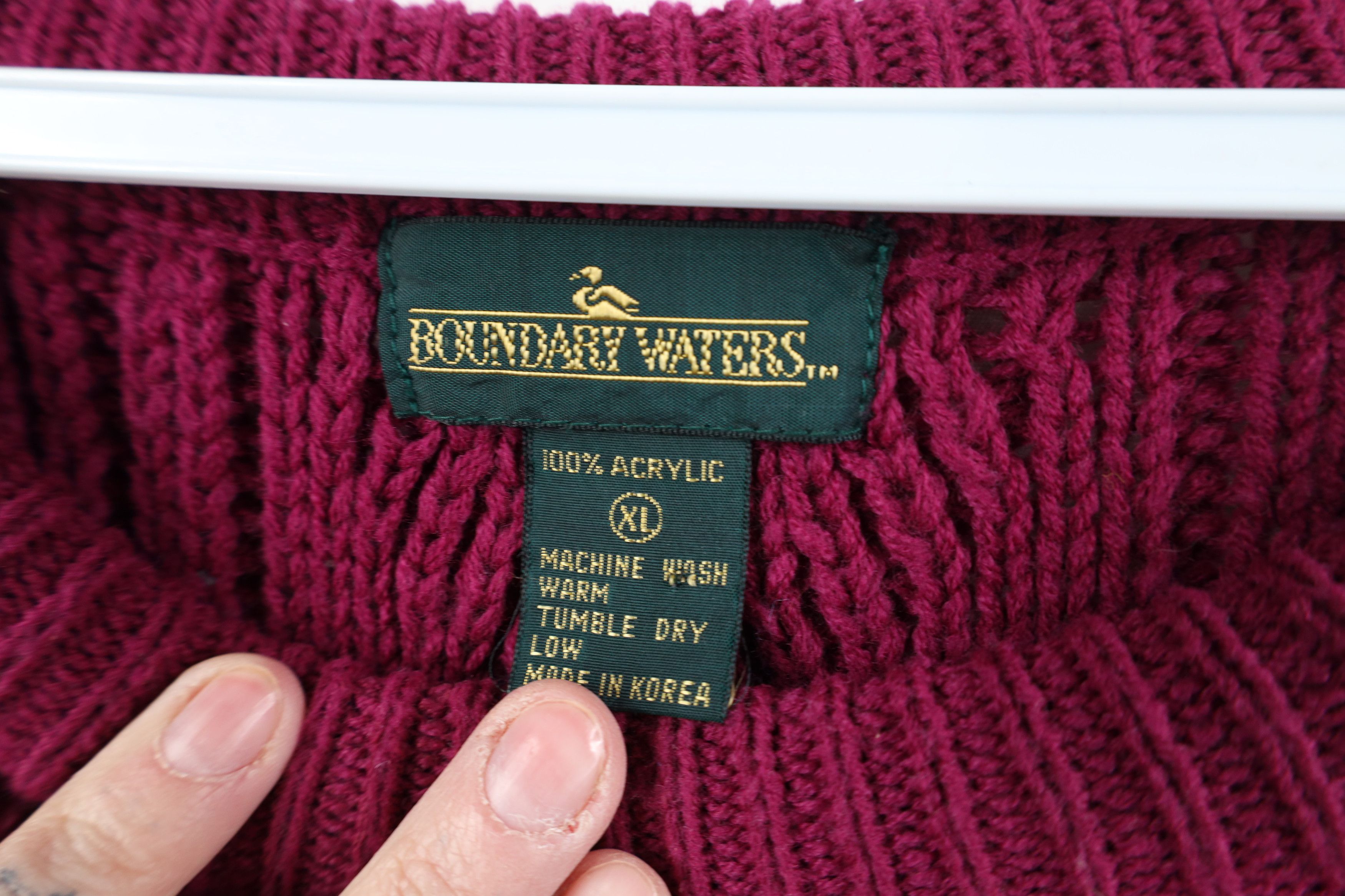 Vintage Vintage 90s Streetwear Cable Knit Fisherman Sweater Purple Size XL / US 12-14 / IT 48-50 - 6 Thumbnail