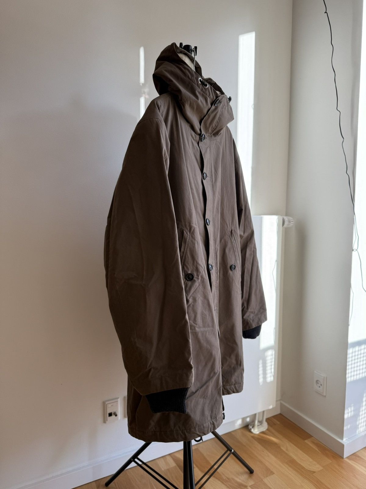 HANSEN Garments Hansen waxed cotton hooded parka with wool lining - size XL Size US XL / EU 56 / 4 - 8 Thumbnail