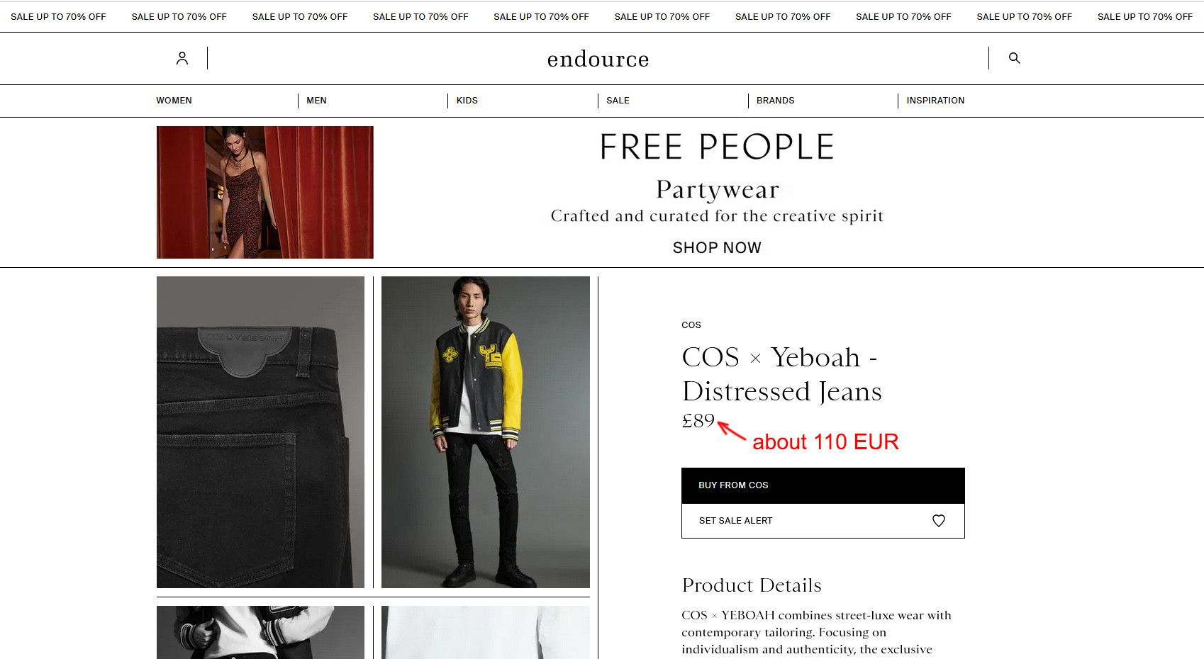 Cos Reece Yeboah Slim Jeans clean black distressed limited edit. Size US 30 / EU 46 - 2 Thumbnail