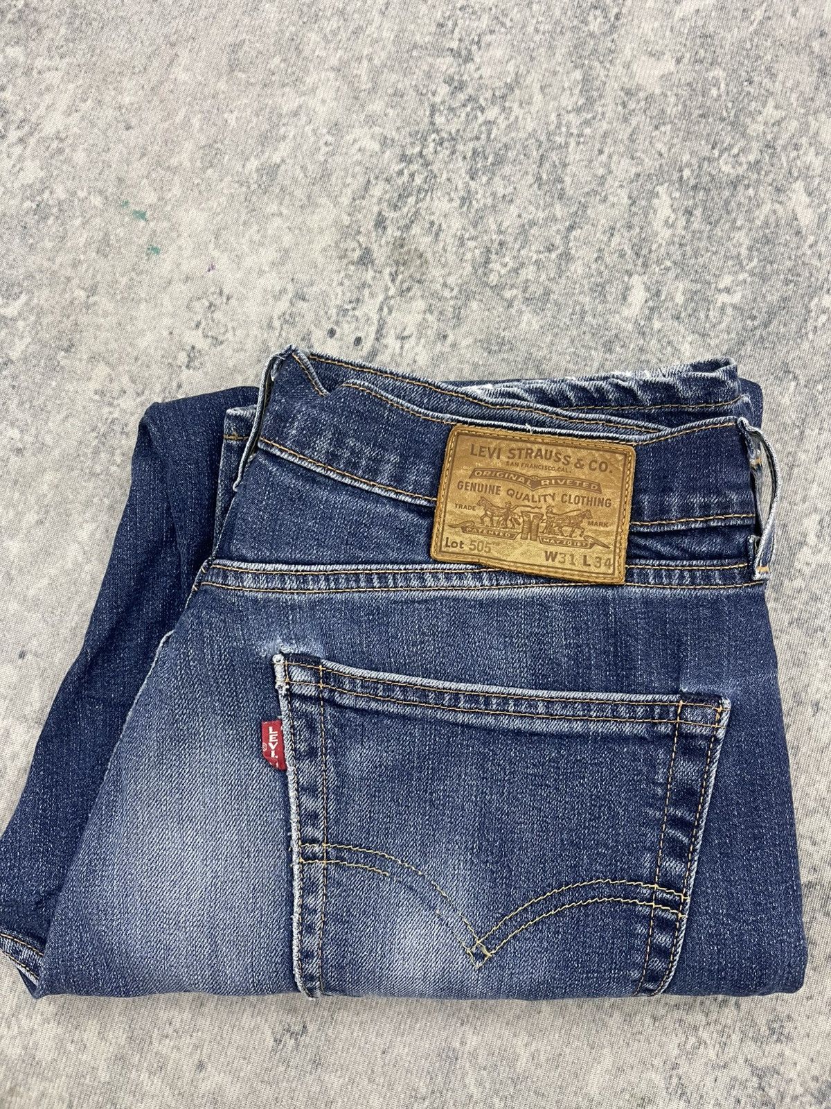 Levi's 90s Levis 505 Big E Distressed Denim Size US 31 - 19 Thumbnail