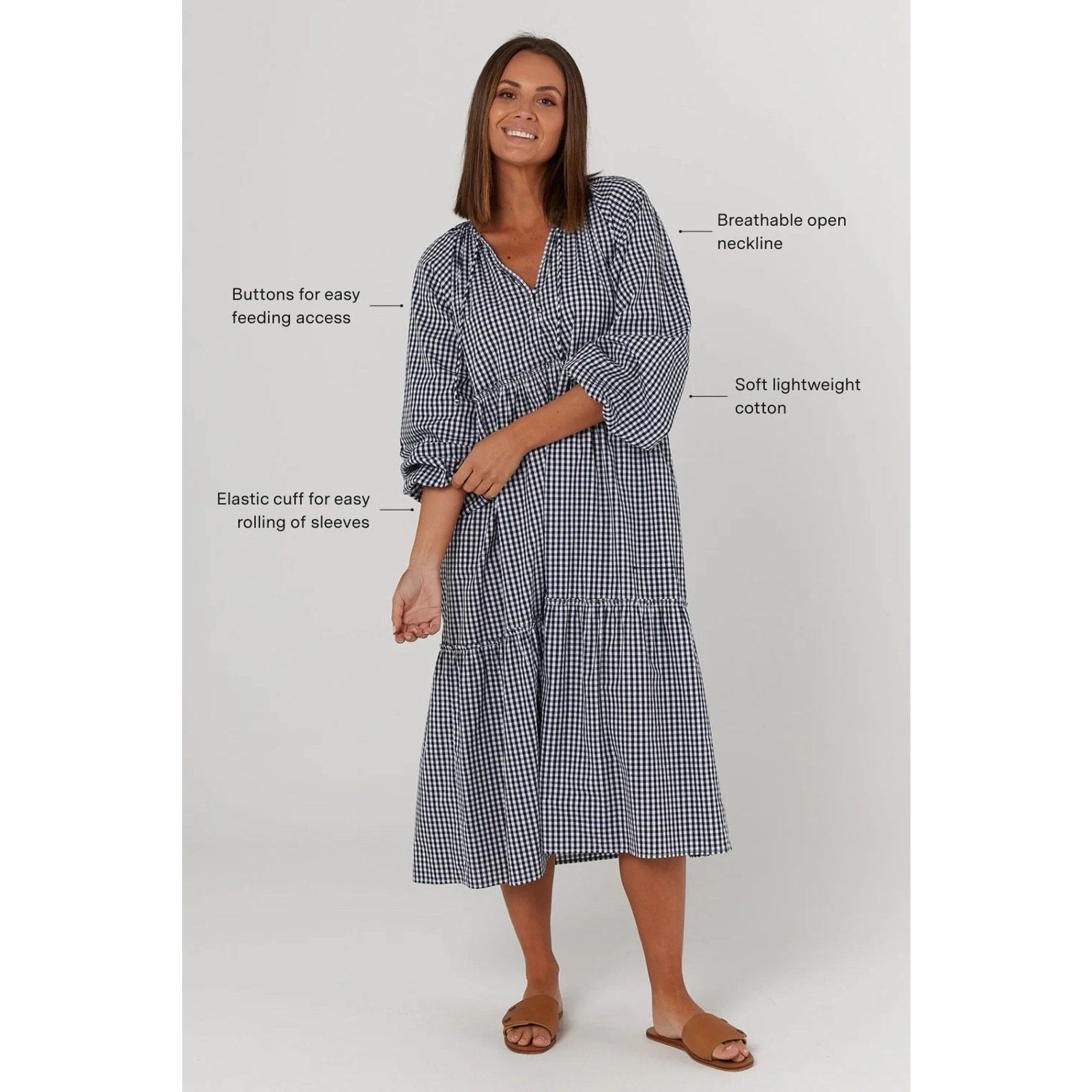 Other Legoe Heritage Gidget Dress Maternity Navy Gingham 3 XL Size XL / US 12-14 / IT 48-50 - 1 Thumbnail