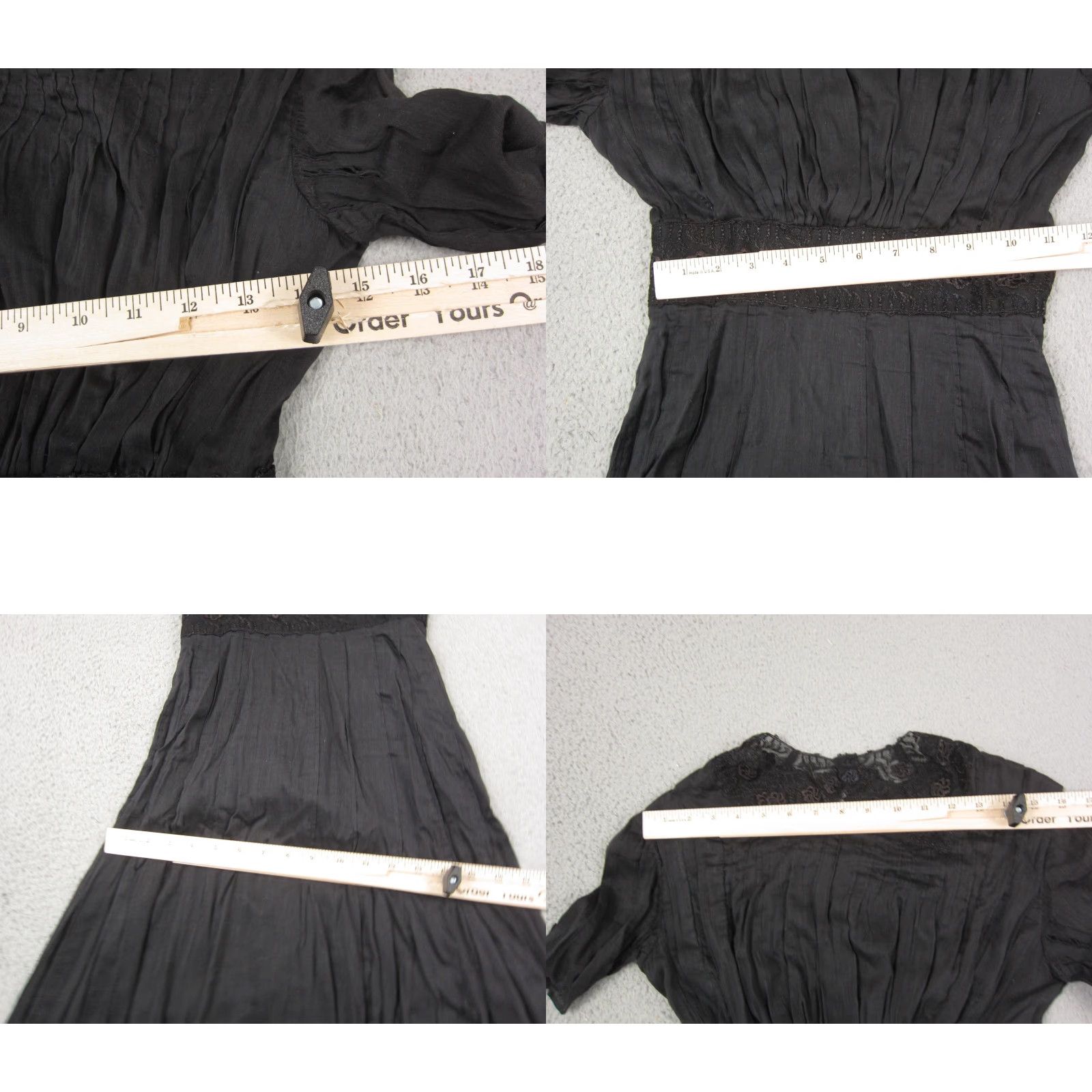 Vintage VINTAGE True Vintage Voil Dress Womens XS Black Lace Midi 1900s C&C California Size XS / US 0-2 / IT 36-38 - 8 Thumbnail