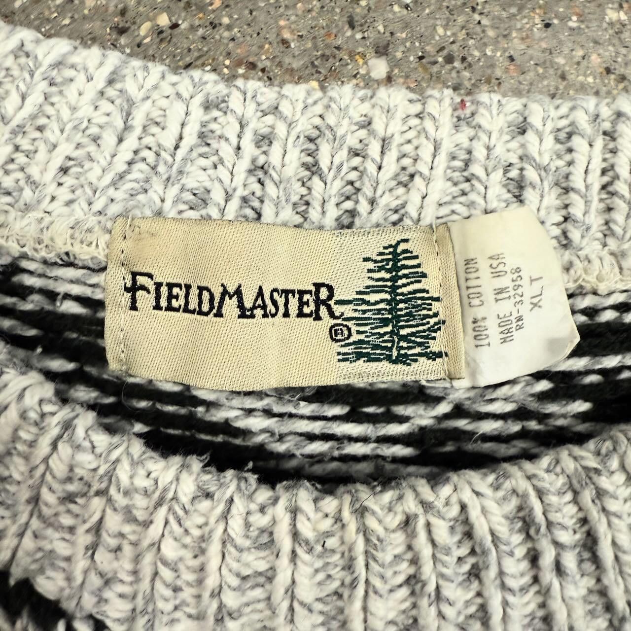 Fieldmaster VTG FieldMaster Winter Sweater Black White Cozy Knit XL Size US L / EU 52-54 / 3 - 2 Thumbnail