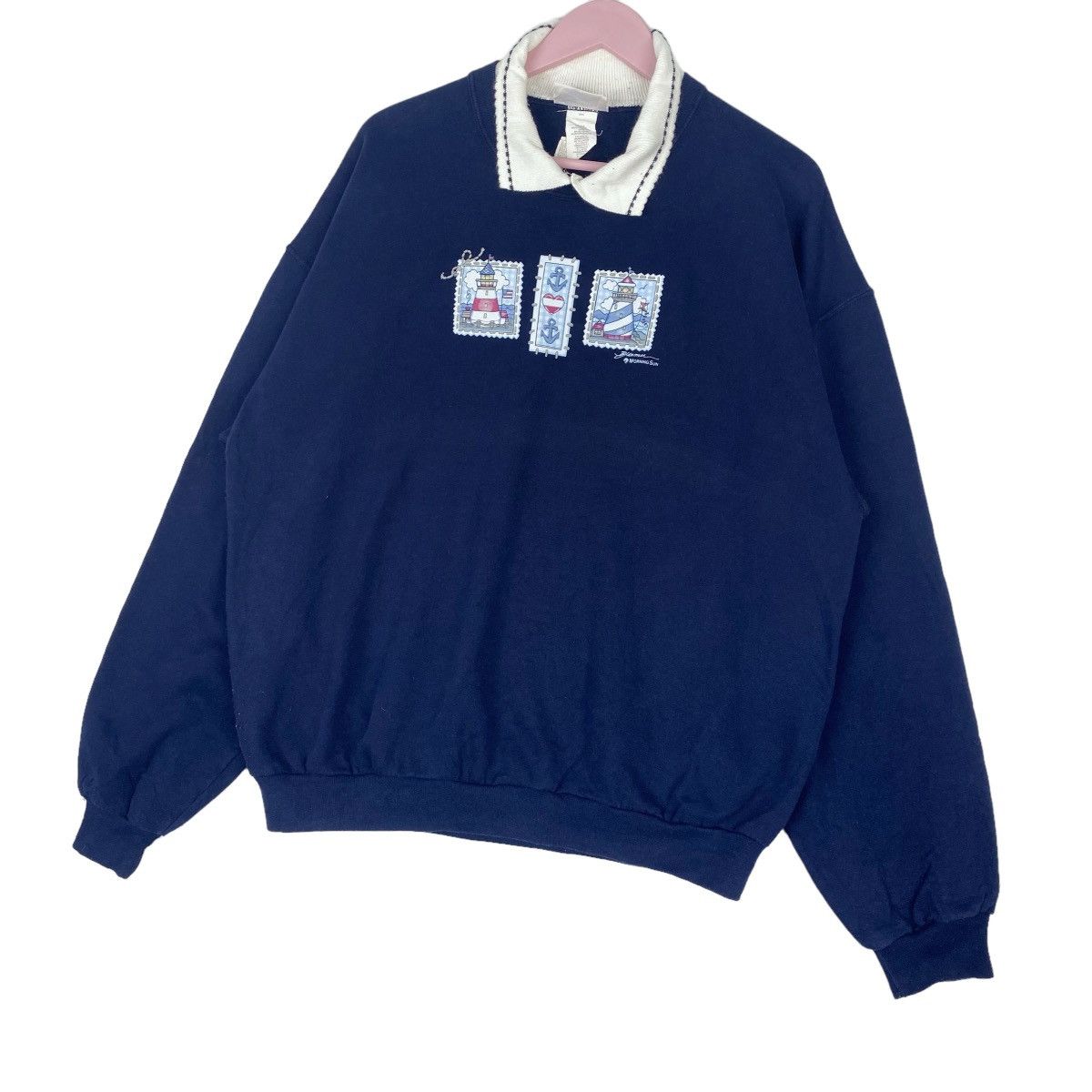 Designer × Vintage Morning Sun Sweatshirt Collar Crewneck Pullover Jumper Size US XL / EU 56 / 4 - 3 Thumbnail
