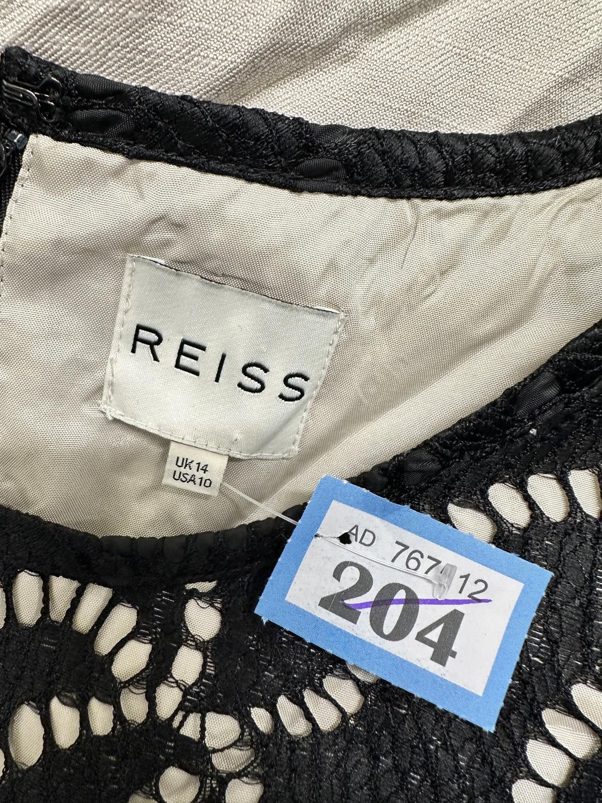 Reiss REISS Two-Tone Black and Cream Lace Dress Size L / US 10 / IT 46 - 4 Thumbnail