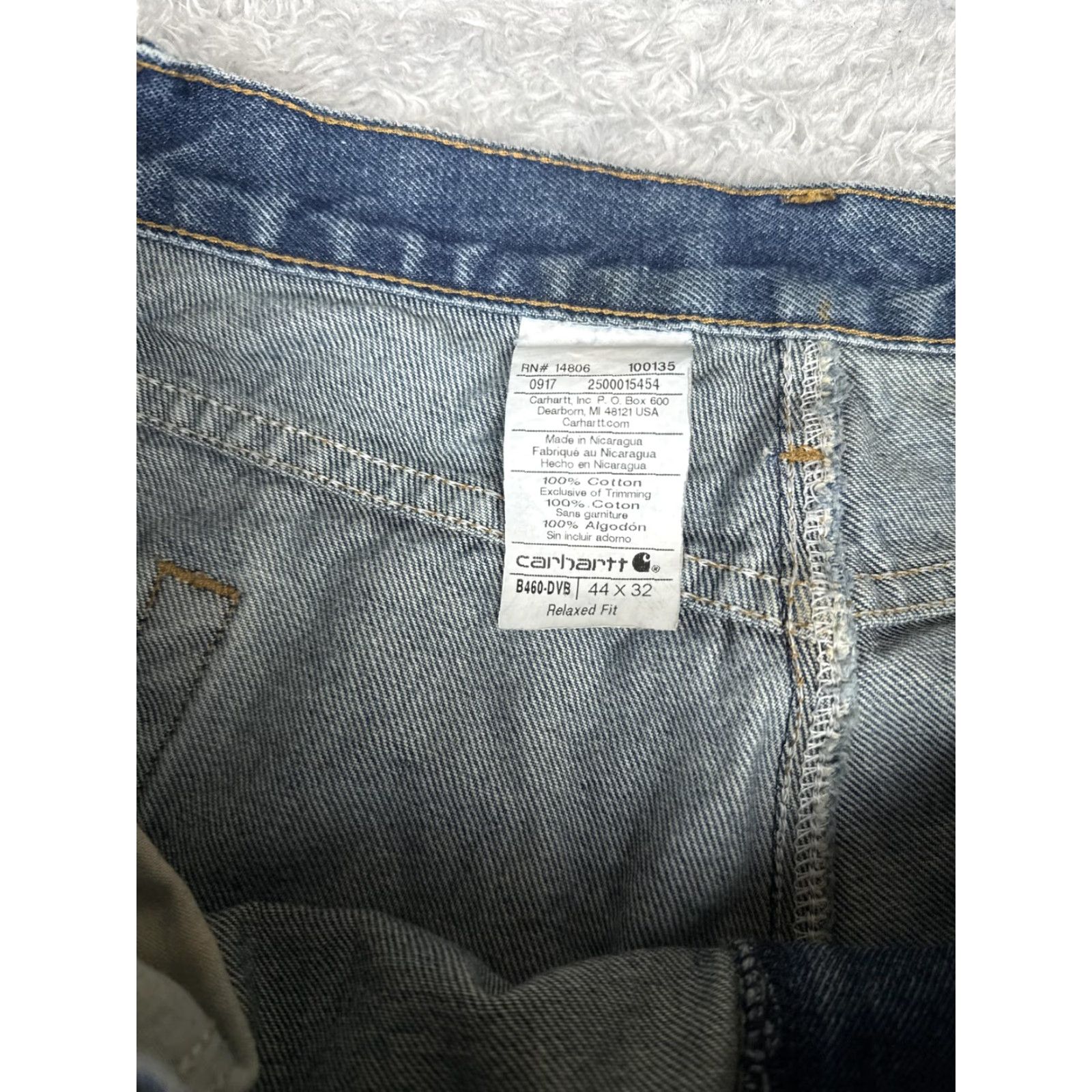Carhartt VINTAGE Carhartt Jeans Mens 44x32 Blue Relaxed Straight Leg Workwear Medium Wash Size US 44 / EU 60 - 6 Thumbnail
