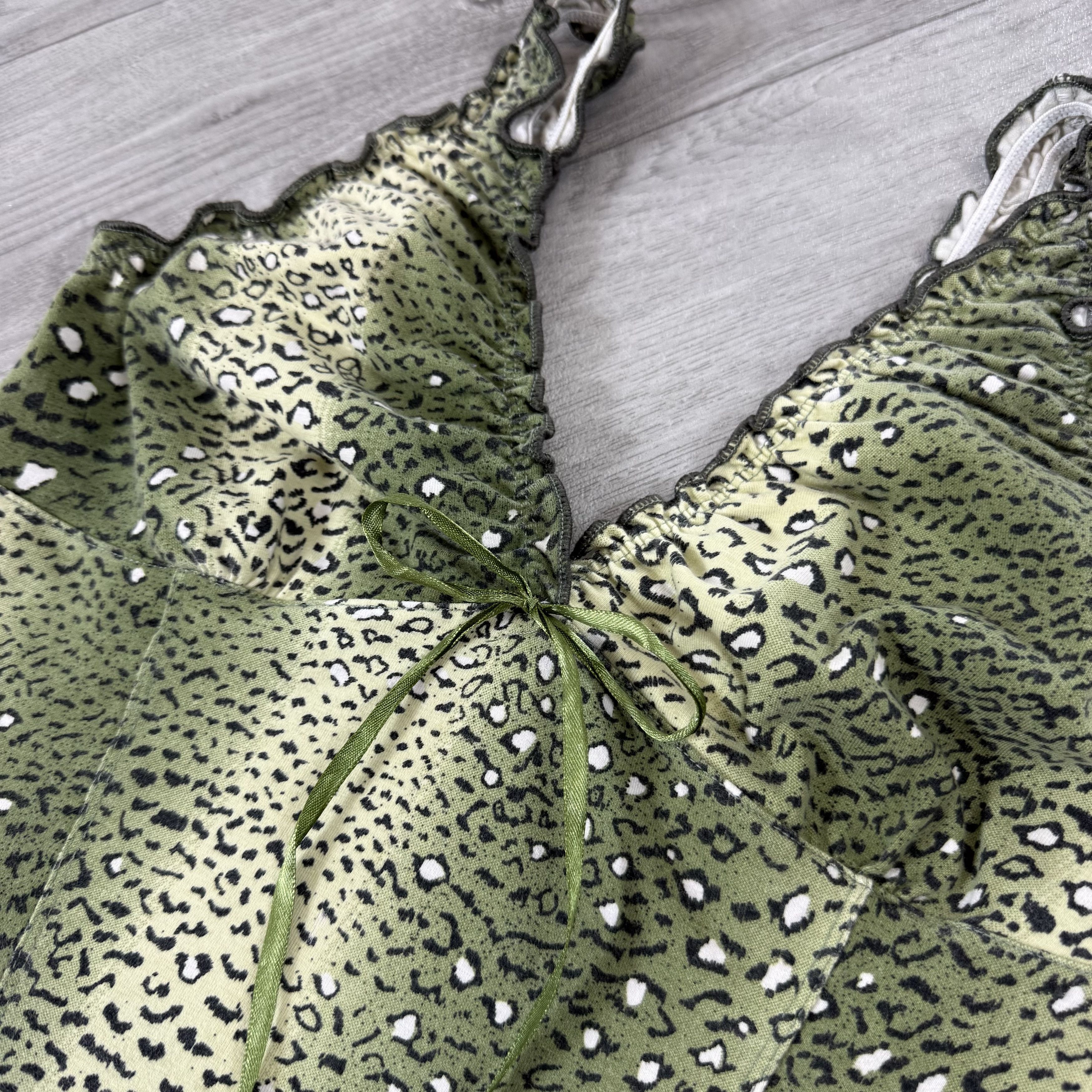 Vintage Vintage Leopard Women's Tank Crop Top Green Size S / US 4 / IT 40 - 7 Thumbnail