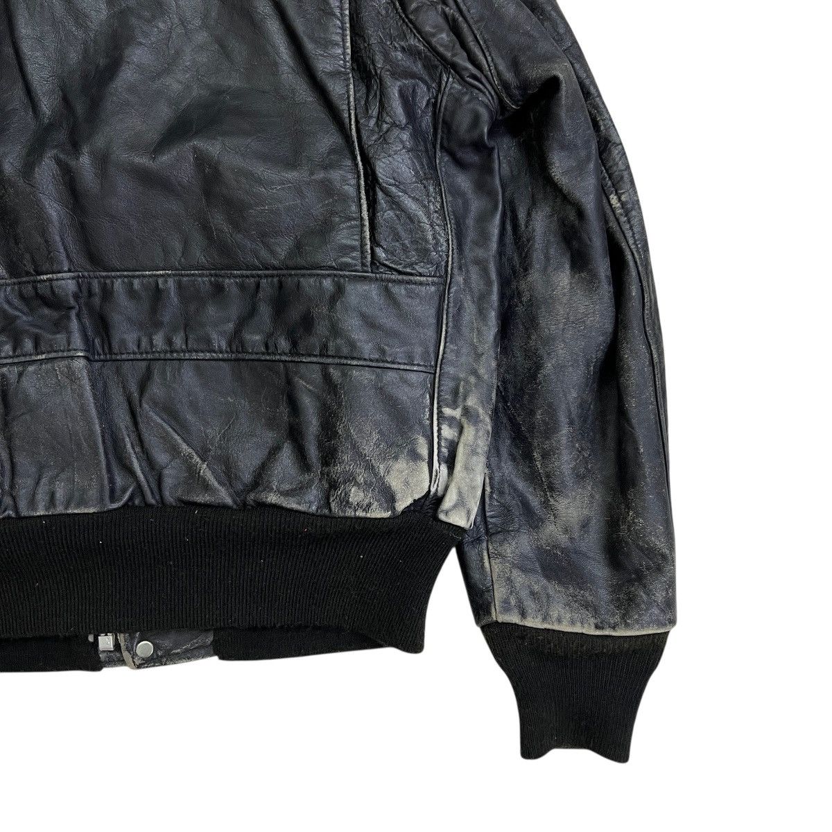Schott 💥 1970s SCHOTT TYPE A-2 TOPGUN BLACK LEATHER JACKET Size US L / EU 52-54 / 3 - 10 Thumbnail