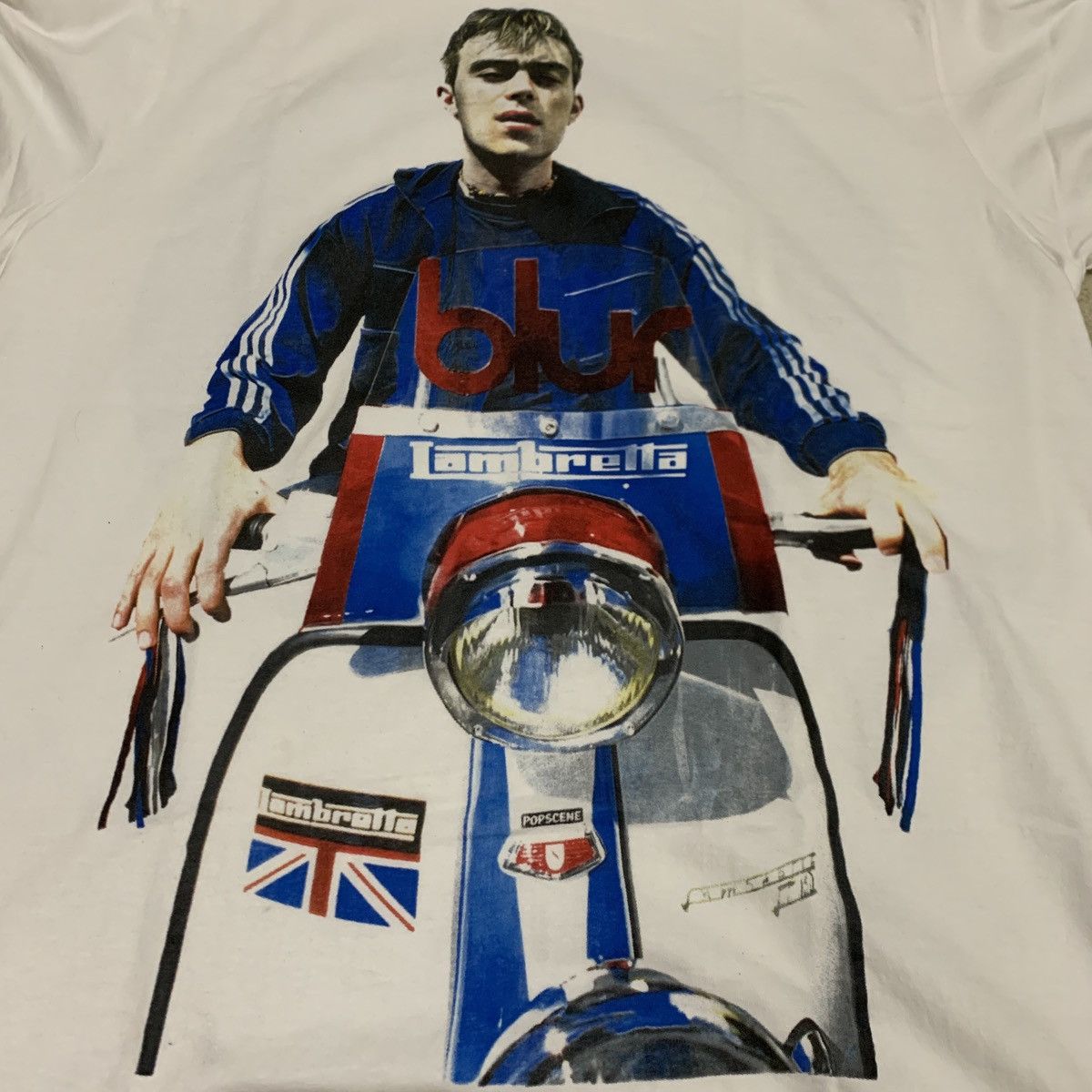 image of Blur X Damon Albarn X Band Tees X Mods X Fan Bbootlegg in White, Men's (Size Large)