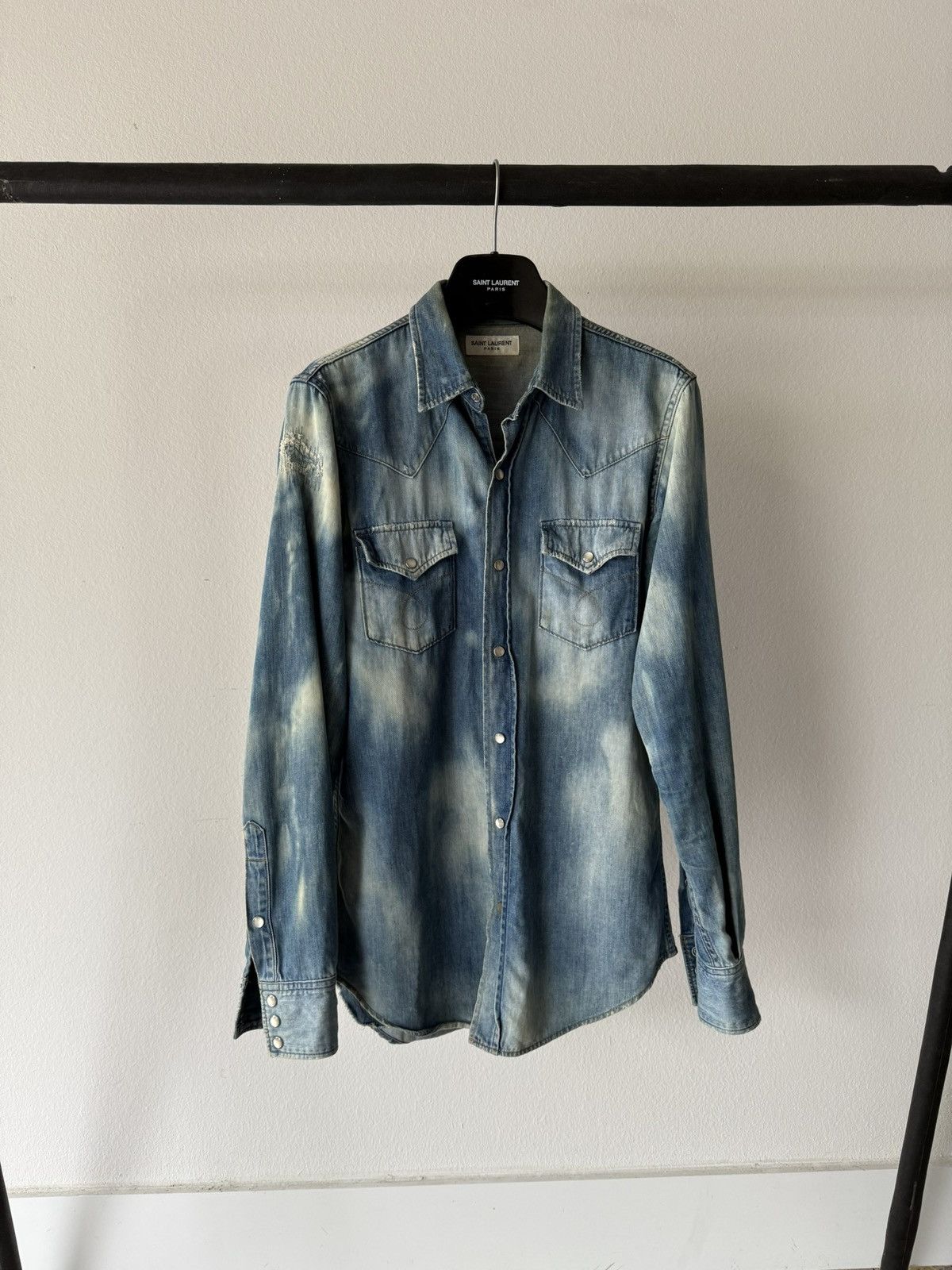 Saint Laurent Paris Saint Laurent Paris SS17 Bleached & Distressed Western Shirt Size US XS / EU 42 / 0 - 2 Thumbnail