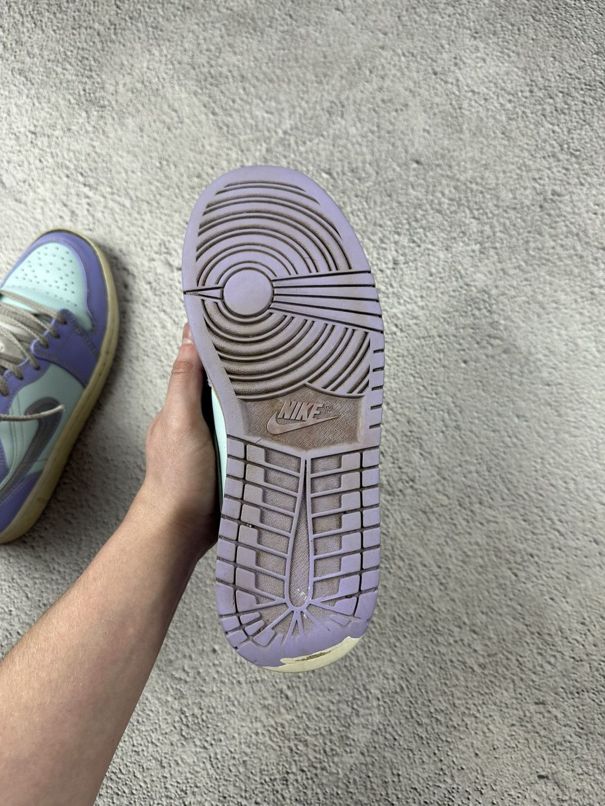 Nike Nike Jordan 1 Mid Purple Aqua Leather Sneakers Y2K Disressed Size US 8.5 / EU 41-42 - 12 Thumbnail