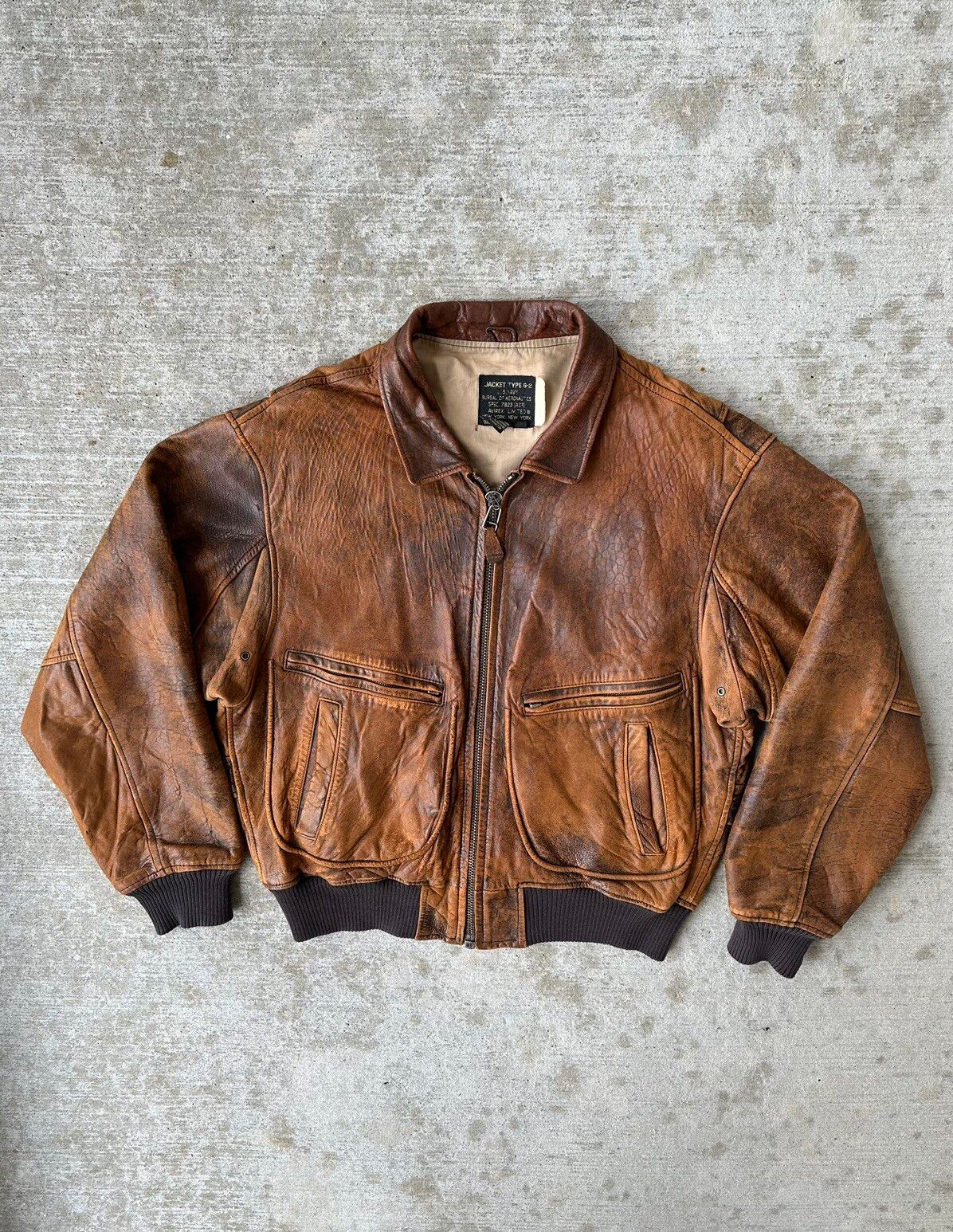 Vintage Avirex Type G-2 Faded Military Leather Flight Jacket | Grailed