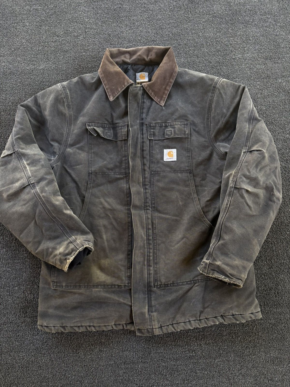 Carhartt Vintage grey thrashed Carhartt Detroit Style Jacket Size US XL / EU 56 / 4 - 1 Thumbnail