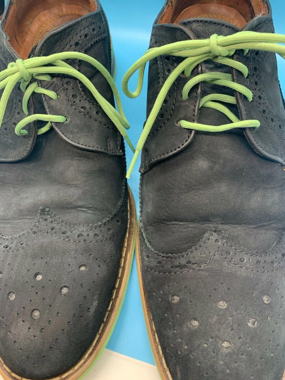 J.D. Fisk J.D. Fisk Dark Navy Neon Green Trim Dario Wingtip Size 9 Size US 9 / EU 42 - 4 Thumbnail