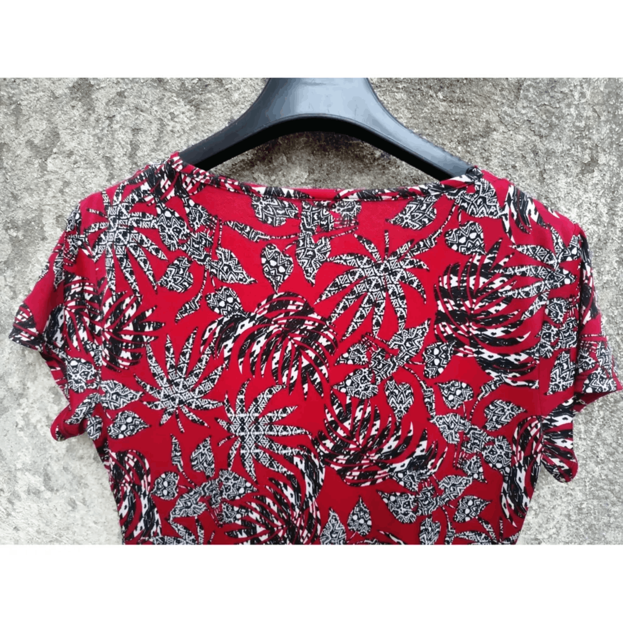 Other Red Floral Print Button Dress (M) Size M / US 6-8 / IT 42-44 - 4 Thumbnail