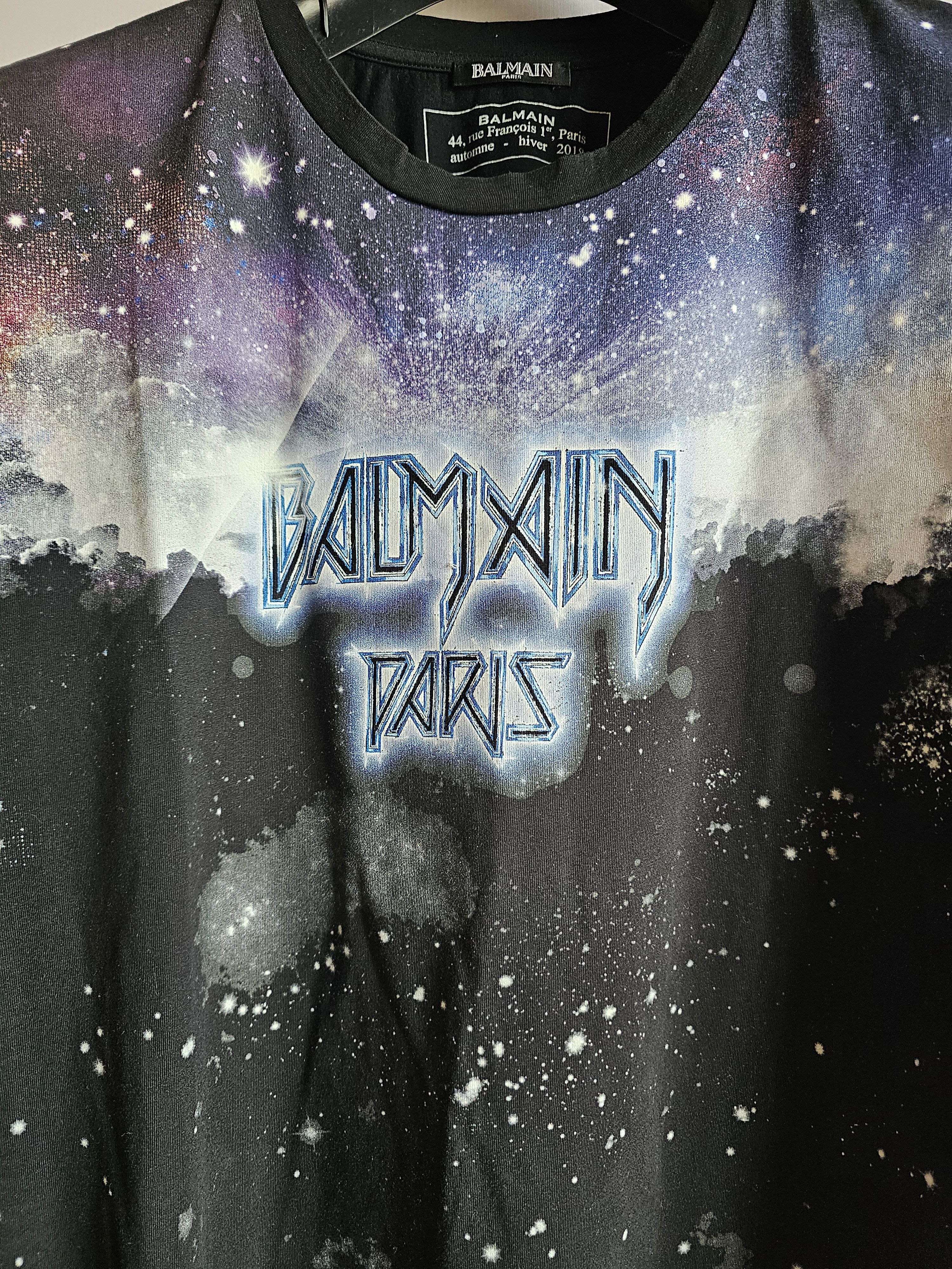 Balmain Balmain Men's Starry Sky Space T-shirts size XL Size US XL / EU 56 / 4 - 2 Thumbnail