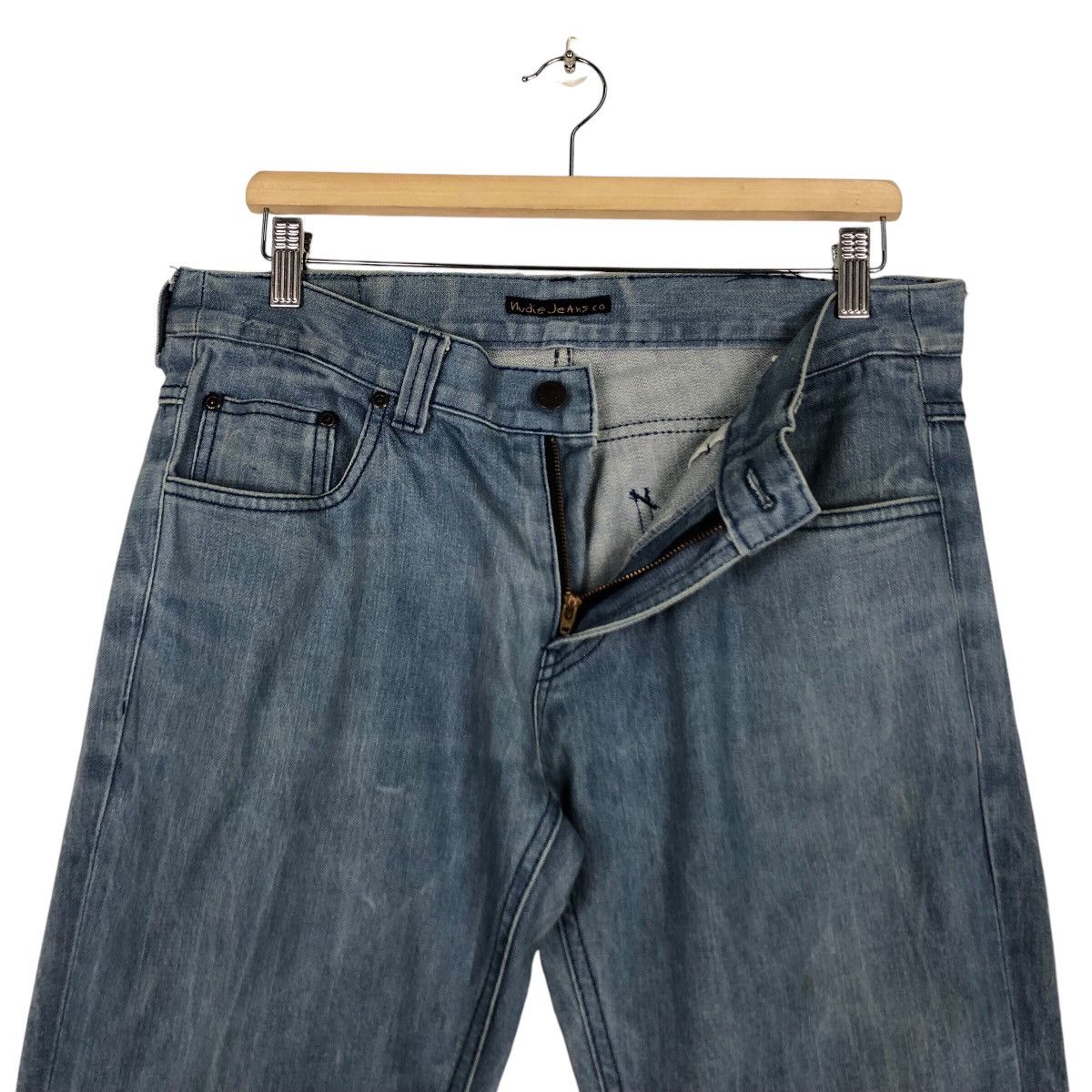 Nudie Jeans Nudie light Blue Jean Rare Famous Brand Size US 34 / EU 50 - 15 Thumbnail