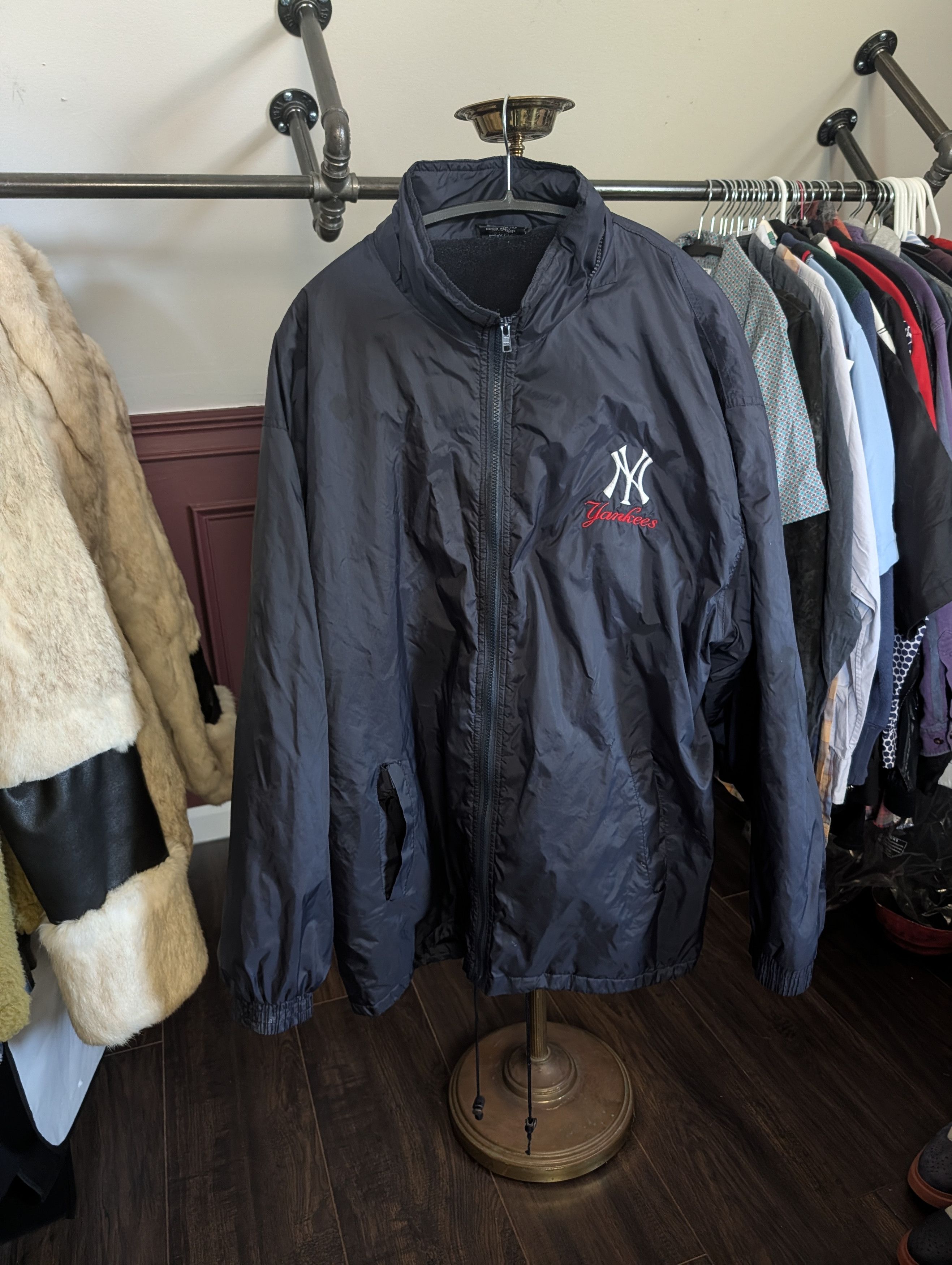 Adidas VTG New York Yankees fleece lined zip-up jacket XXL Size US XXL / EU 58 / 5 - 1 Thumbnail