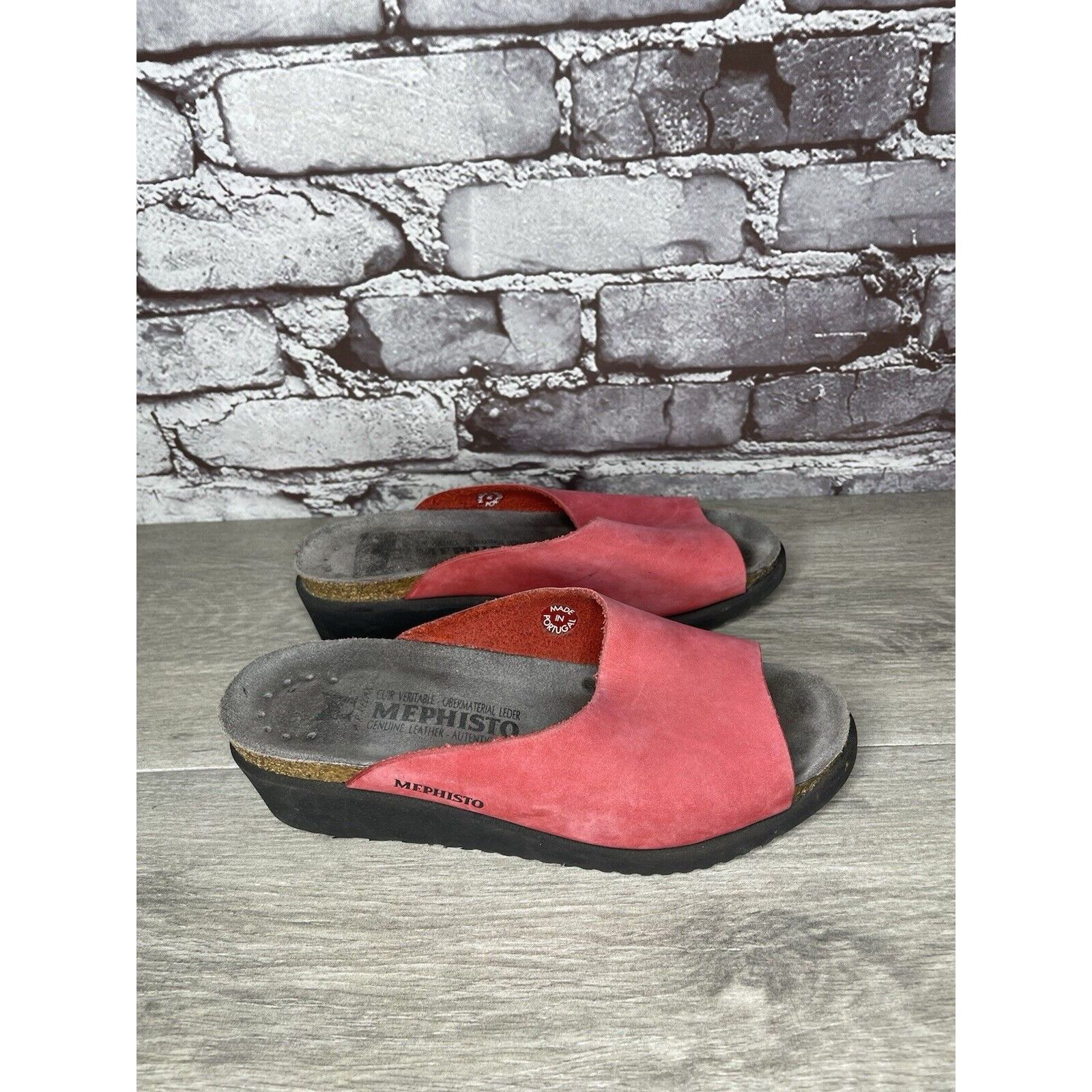 Mephisto Mephisto Lisane Pink Nubuck Leather Slide Cork Wedge Sandals Size US 6 / IT 36 - 15 Thumbnail