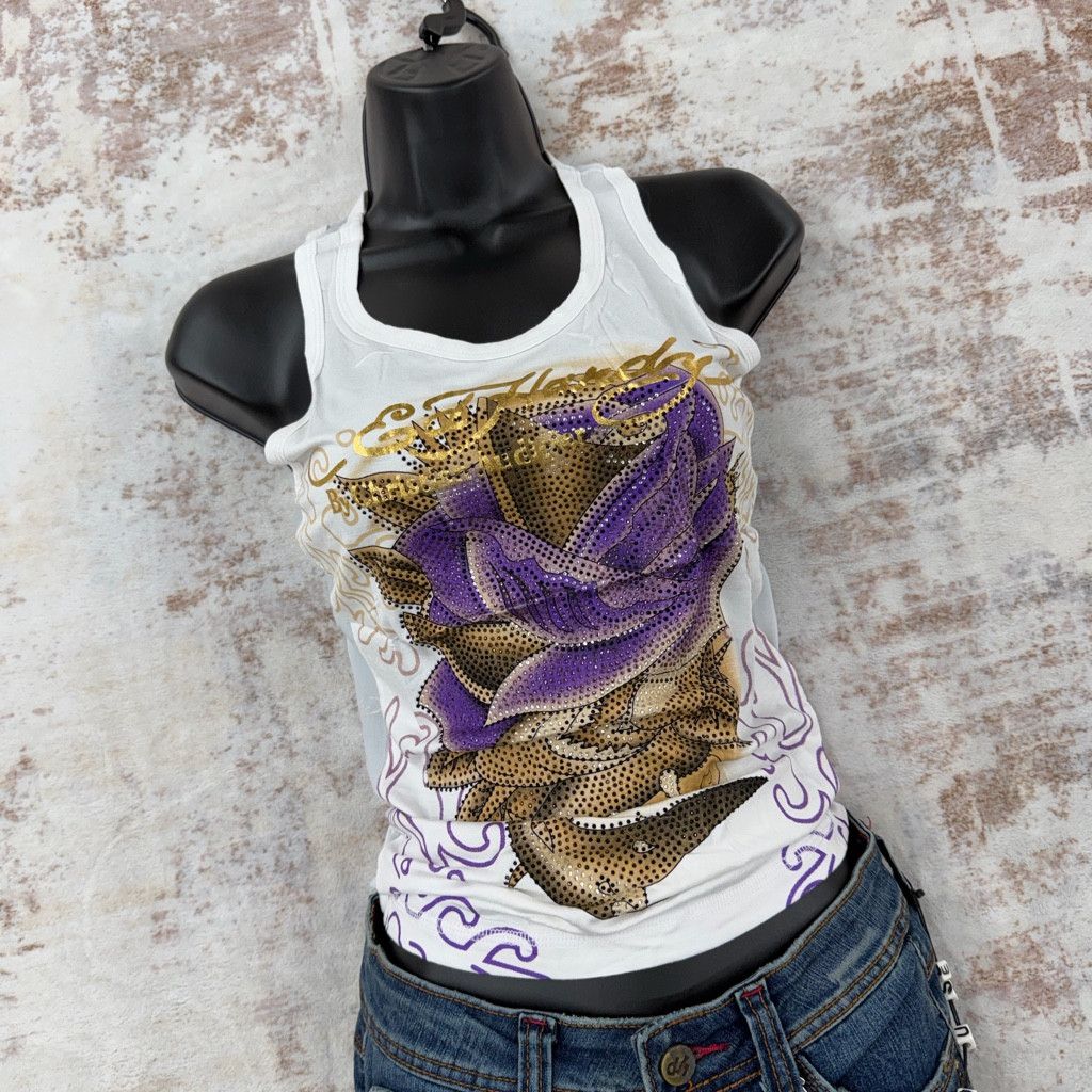 Ed Hardy 2000sVintage Ed Hardy by Christian Audigier Tank Tops Size L / US 10 / IT 46 - 2 Thumbnail