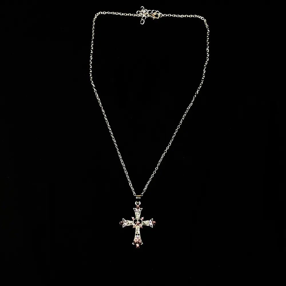 Jewelry Y2K Cross Crystal Necklace Chain Size ONE SIZE - 3 Thumbnail