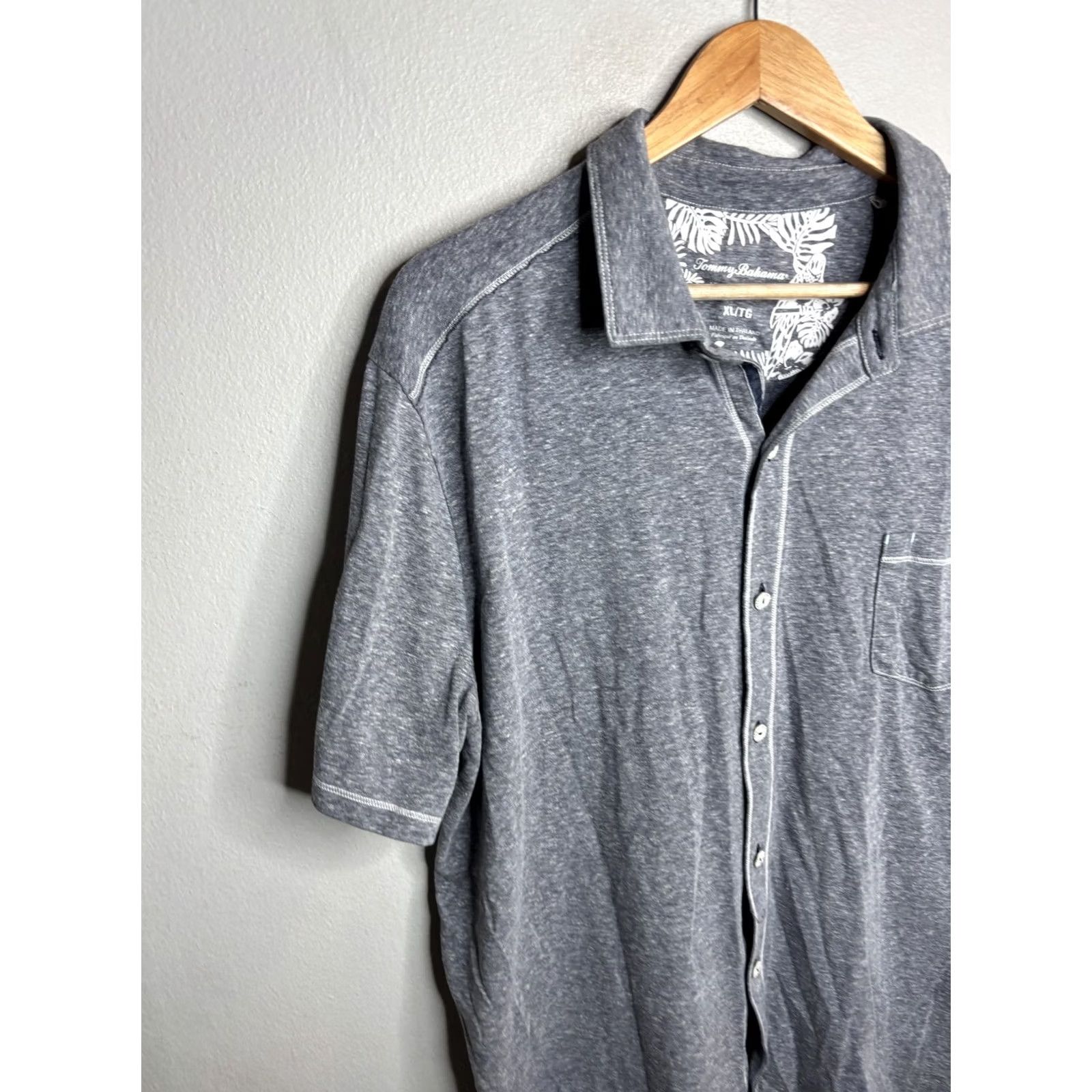 Tommy Bahama Tommy Bahama Shirt Mens XL Tall Gray IslandZone Short Sleeve Button Up Casual Size US XL / EU 56 / 4 - 2 Thumbnail