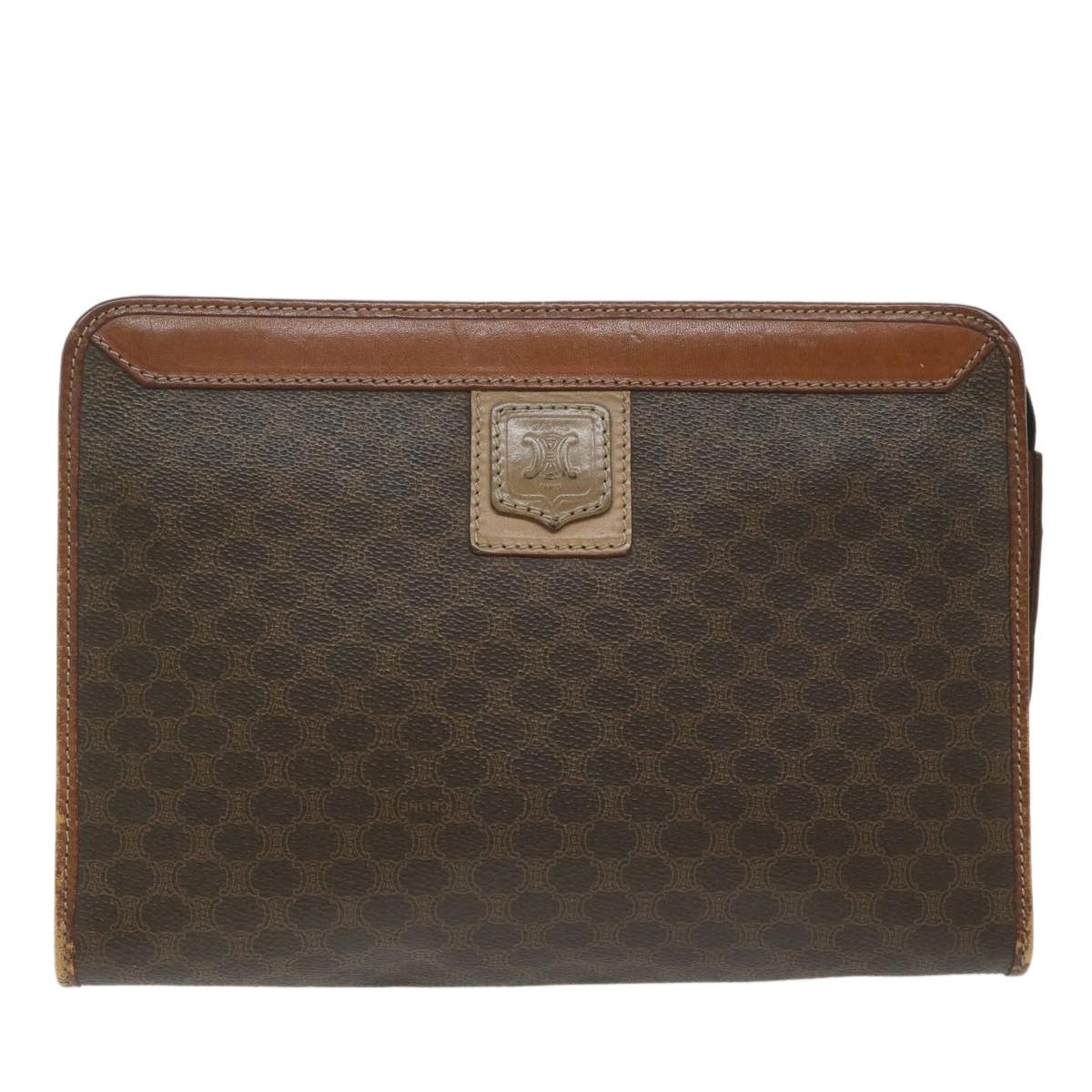 image of Celine Céline Macadam Clutch in Brown, Women's