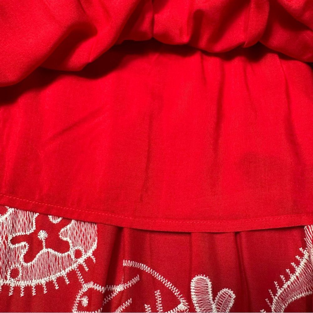 Other NWT New Laffair Red Embroidered Layered Maxi Skirt Size L Size 36" / US 14 / IT 50 - 5 Thumbnail