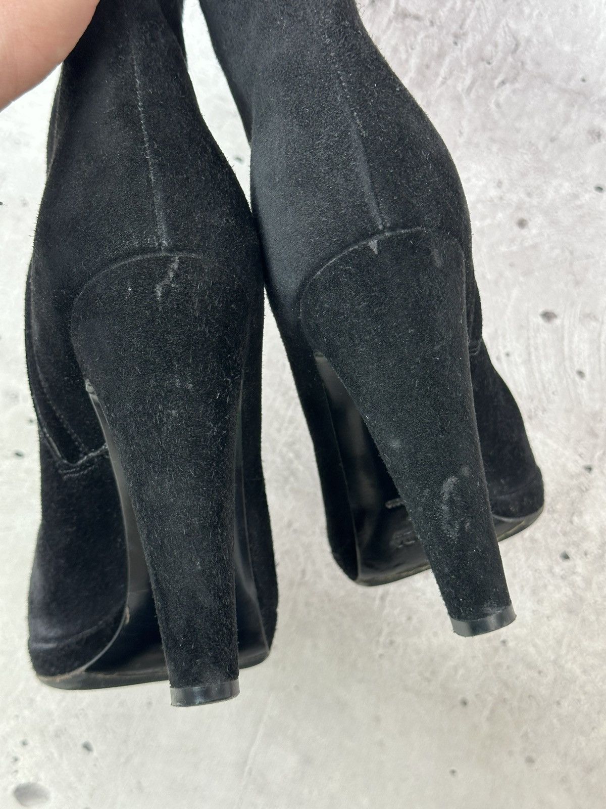 Prada Prada Black Suede High Heel Zip Made in Italy Ankle Booties Size US 7 / IT 37 - 18 Thumbnail