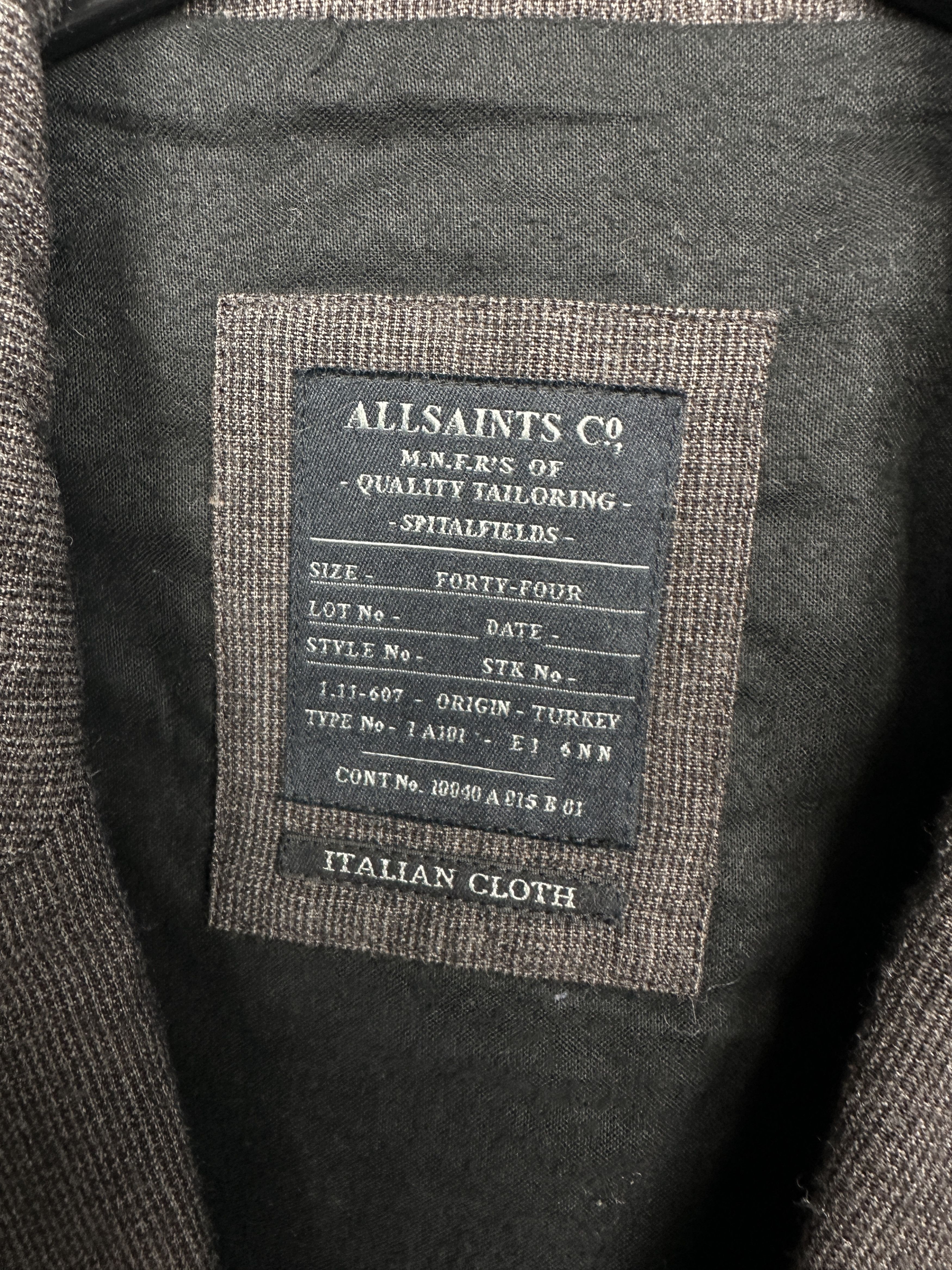 Allsaints Allsaints Anchorage Mens Wool Linen Blazer Jacket Size US L / EU 52-54 / 3 - 3 Thumbnail